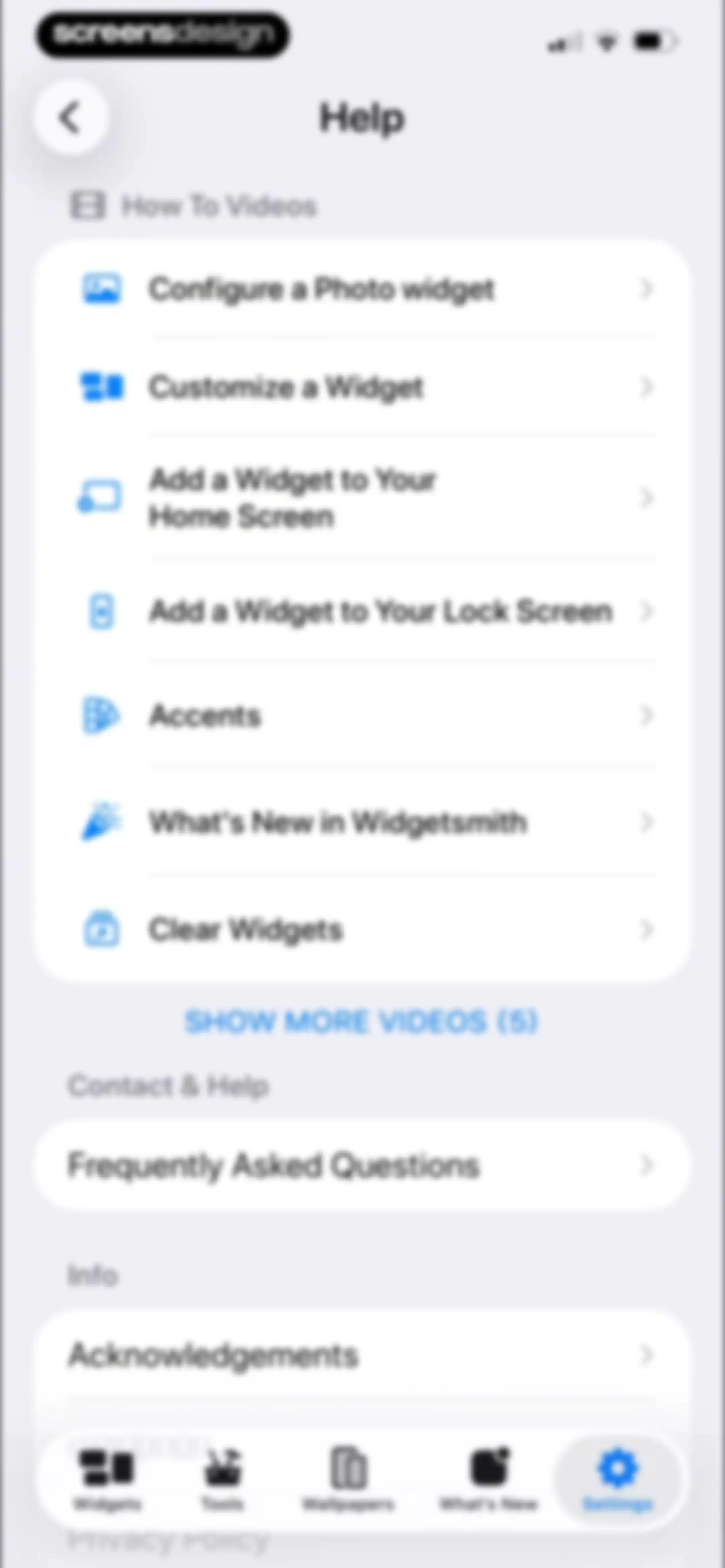 Widgetsmith screen 130