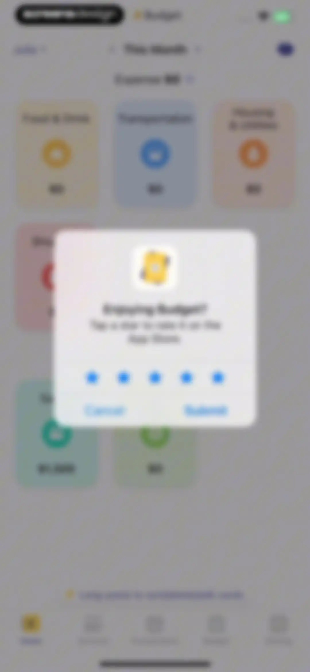 Budget app - spending tracker screen 25