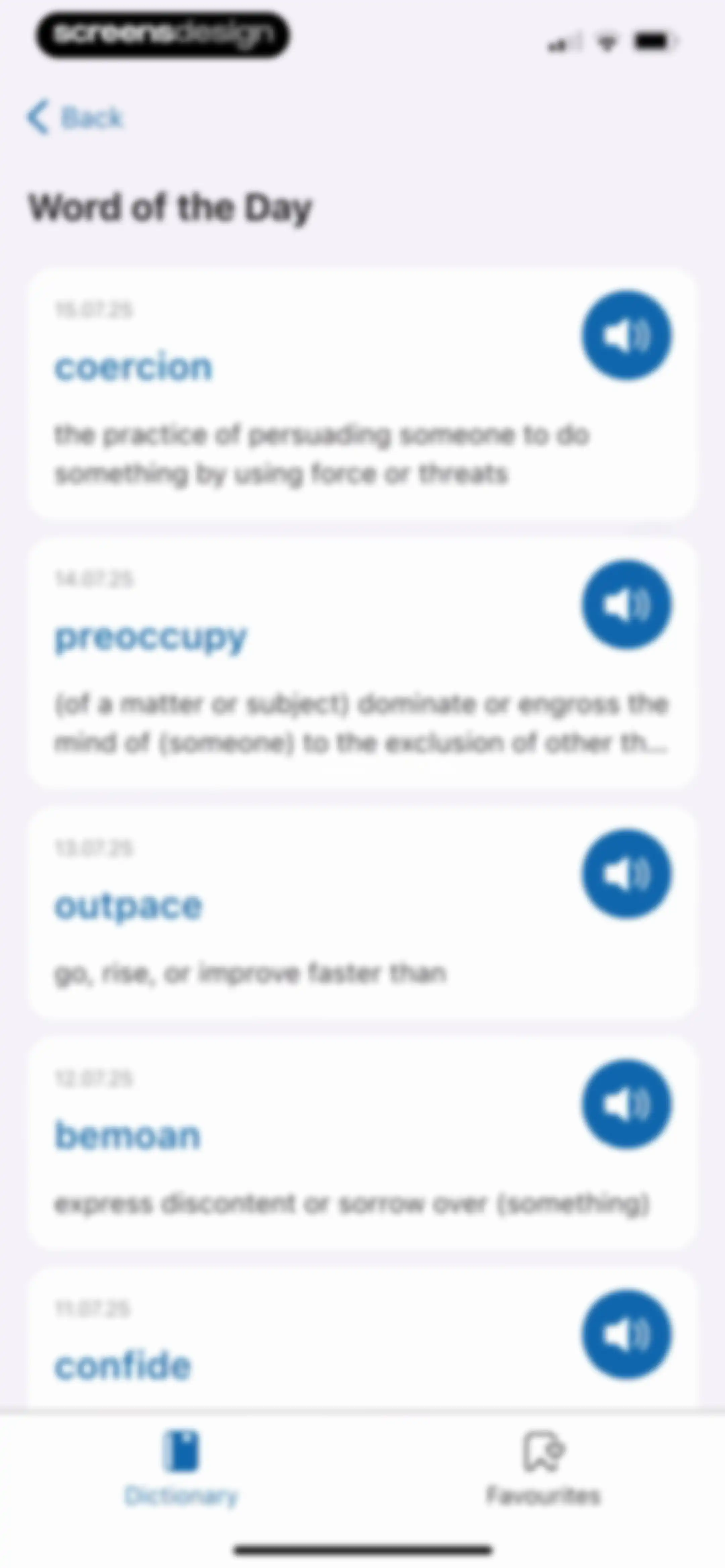 Oxford Dictionary & Thesaurus screen 16