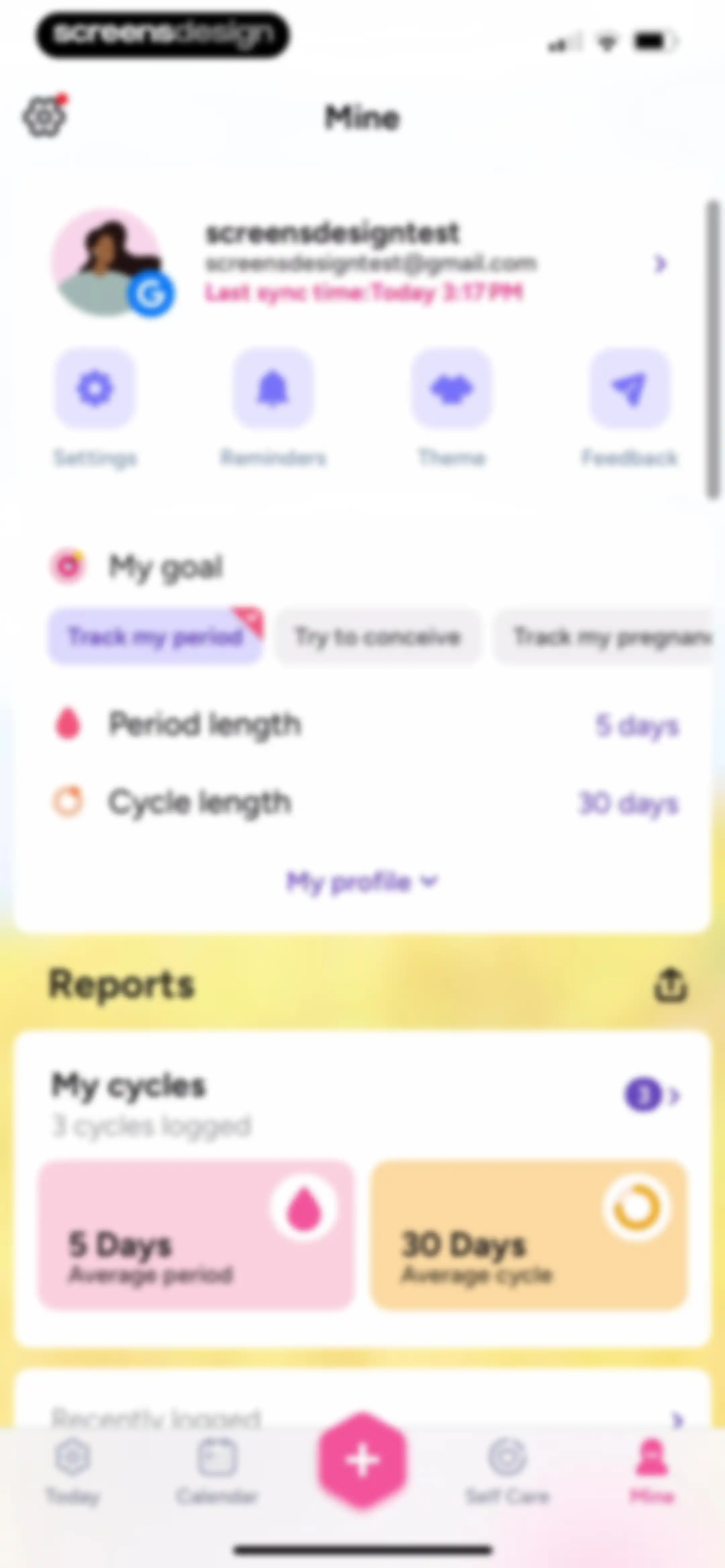 Period Tracker Period Calendar screen 184