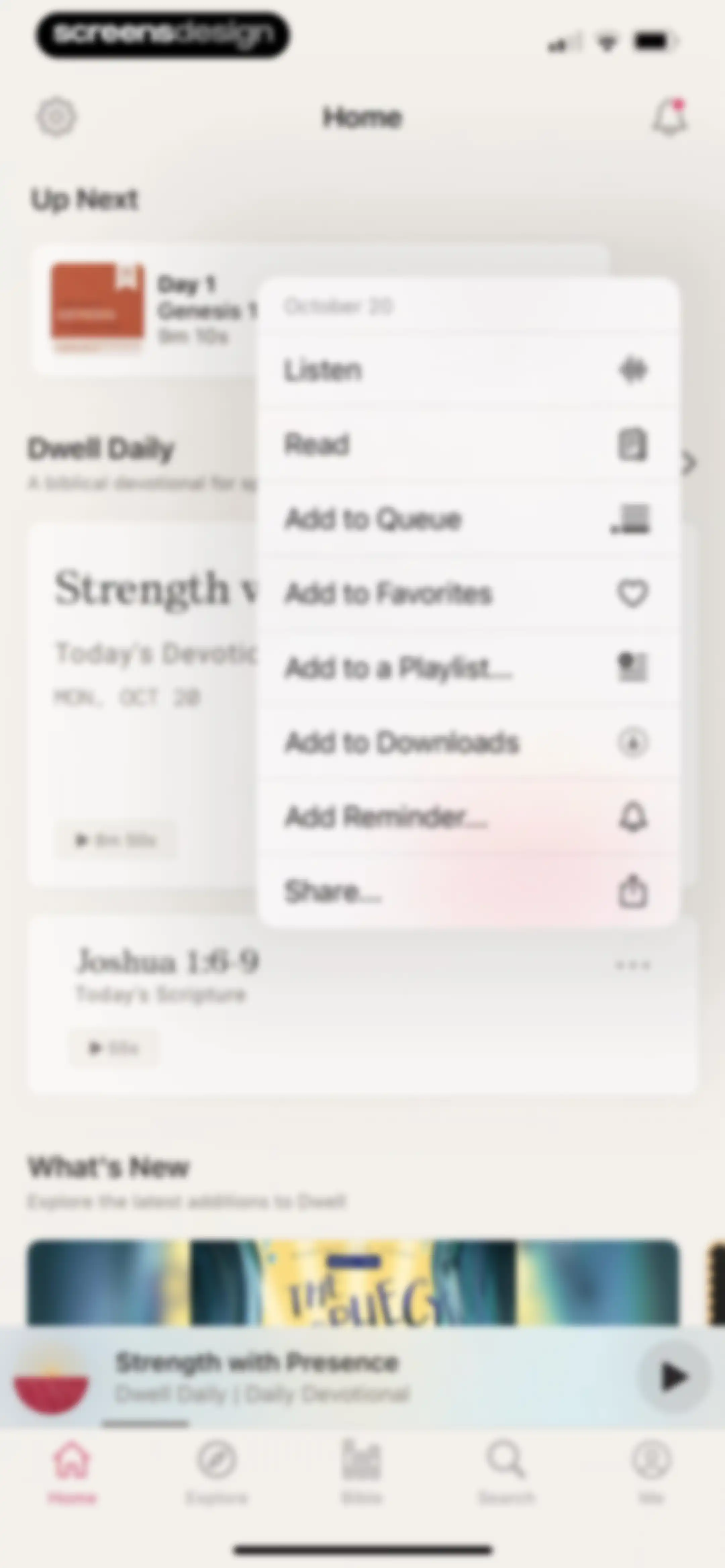 Dwell: Audio Bible screen 58