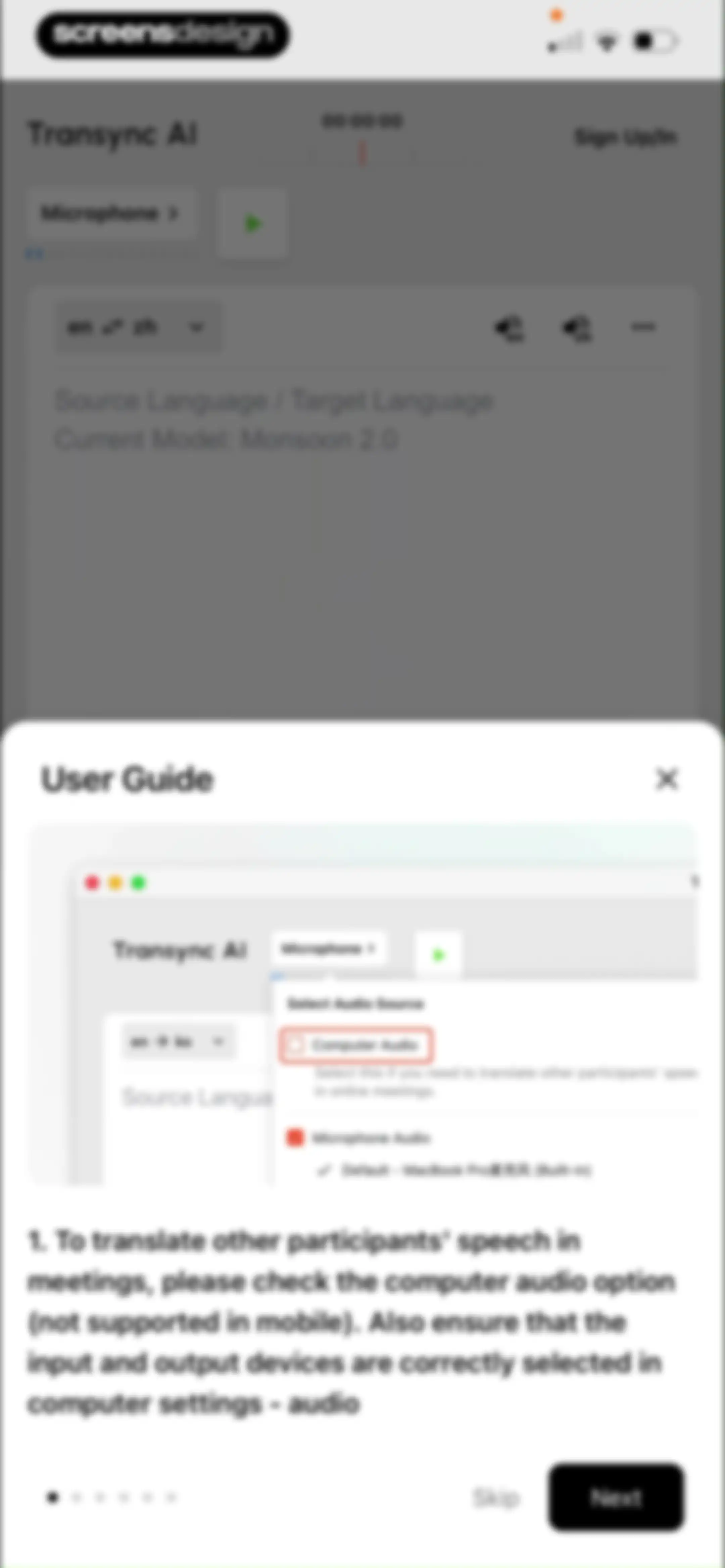 Transync AI - Translator screen 3