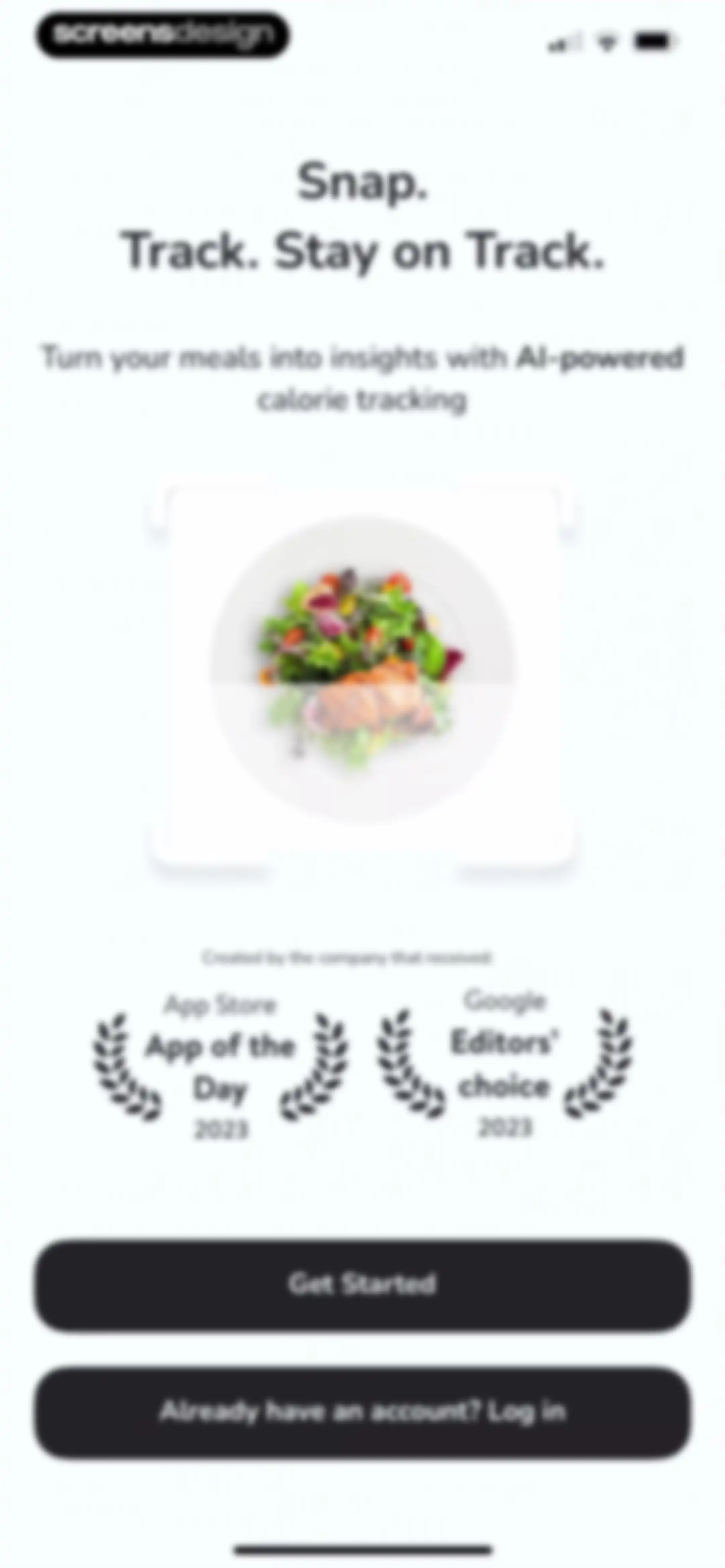 CalCountAI: Calorie Tracking screen 1