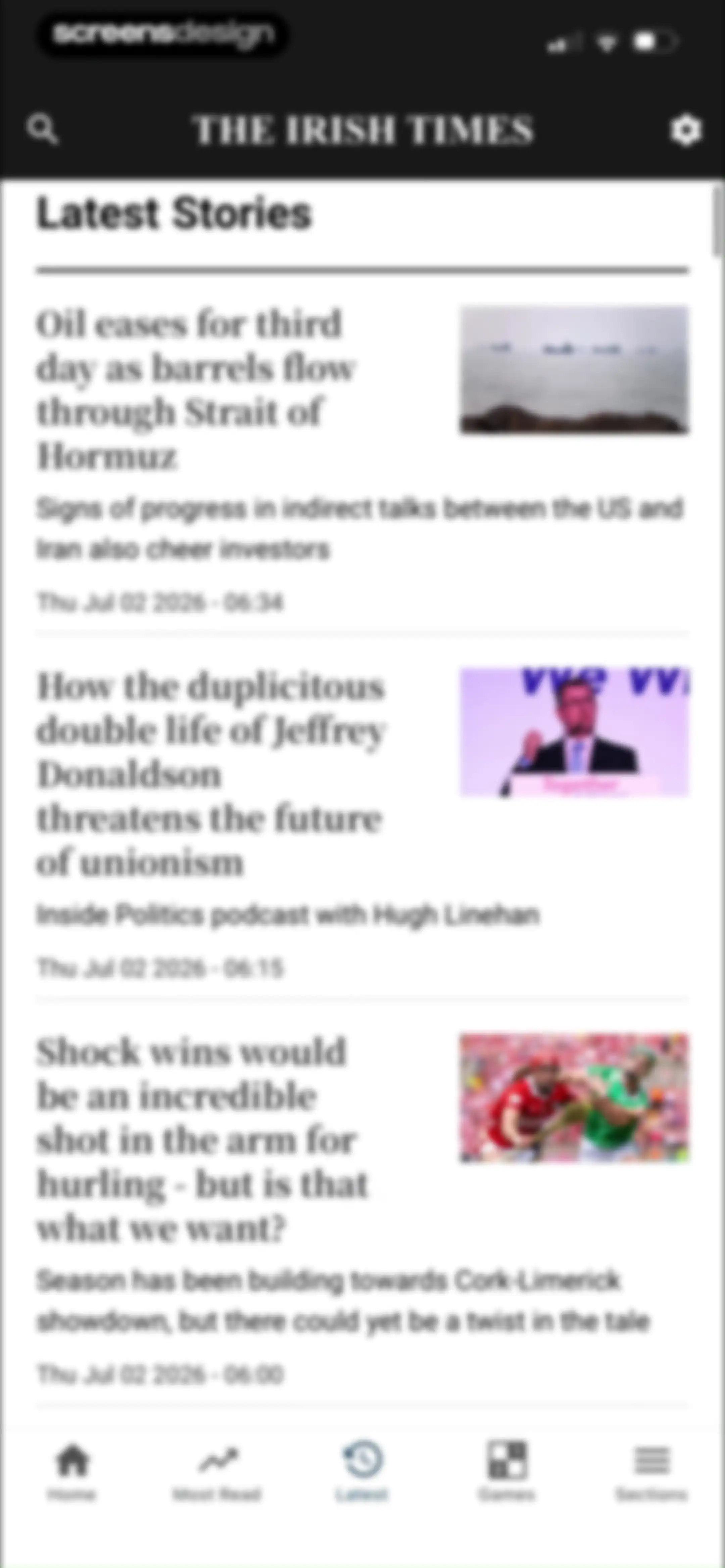 The Irish Times screen 38