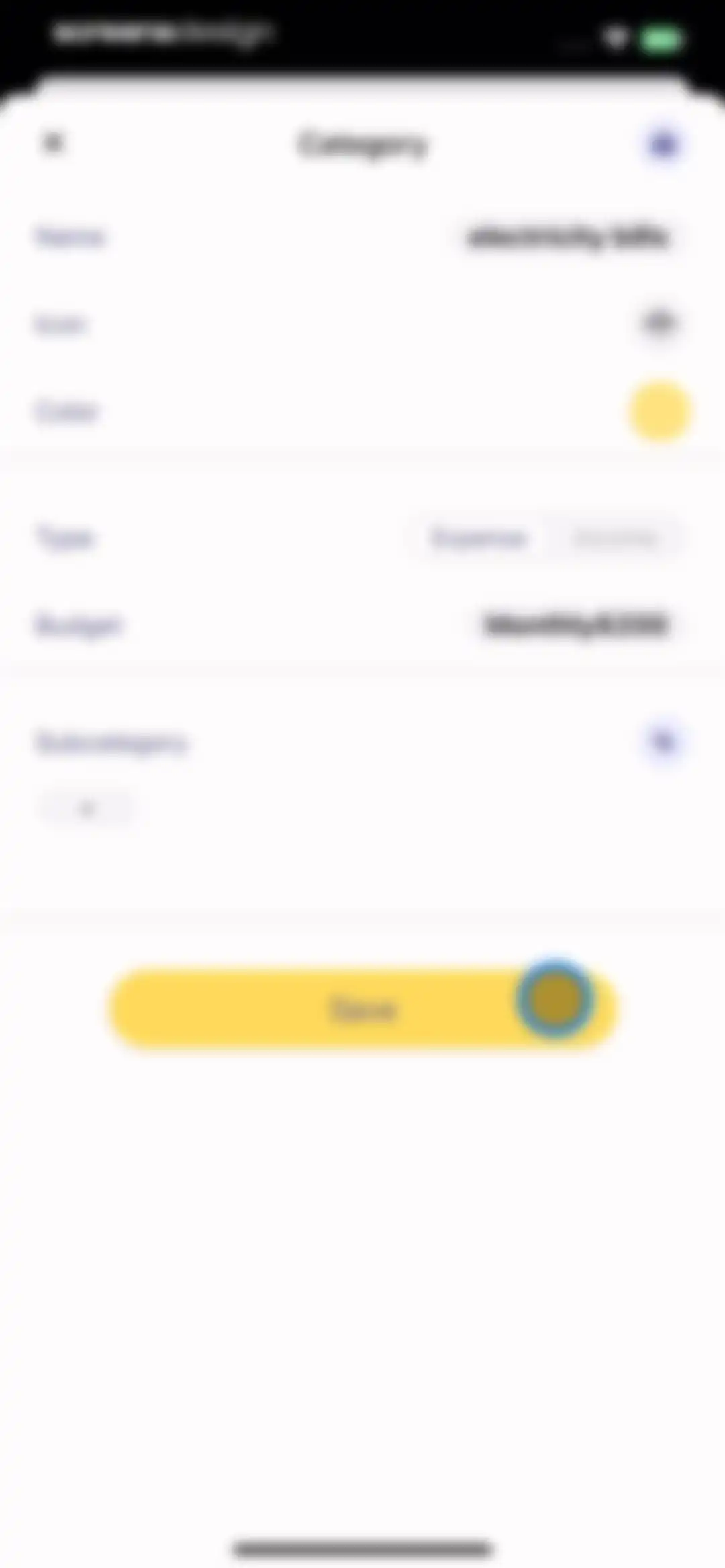 Budget app - spending tracker screen 45
