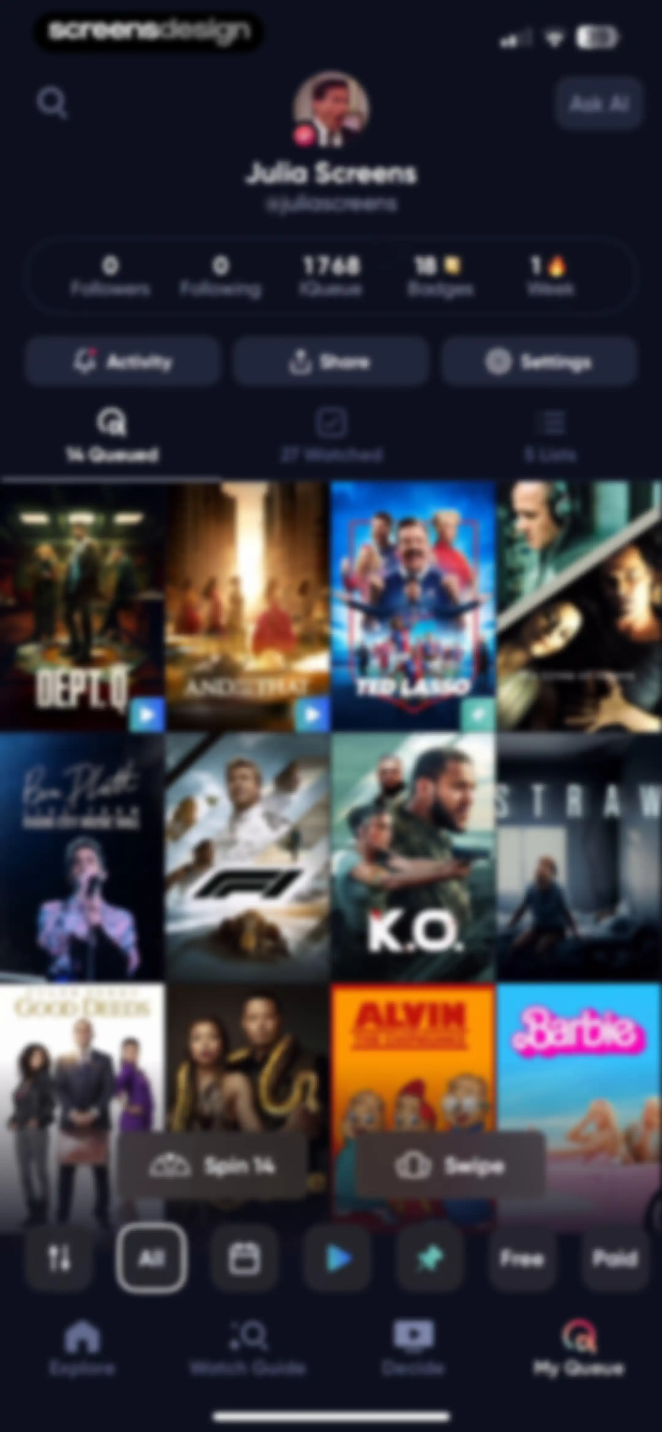 Queue - Find Movies & Shows screen 139