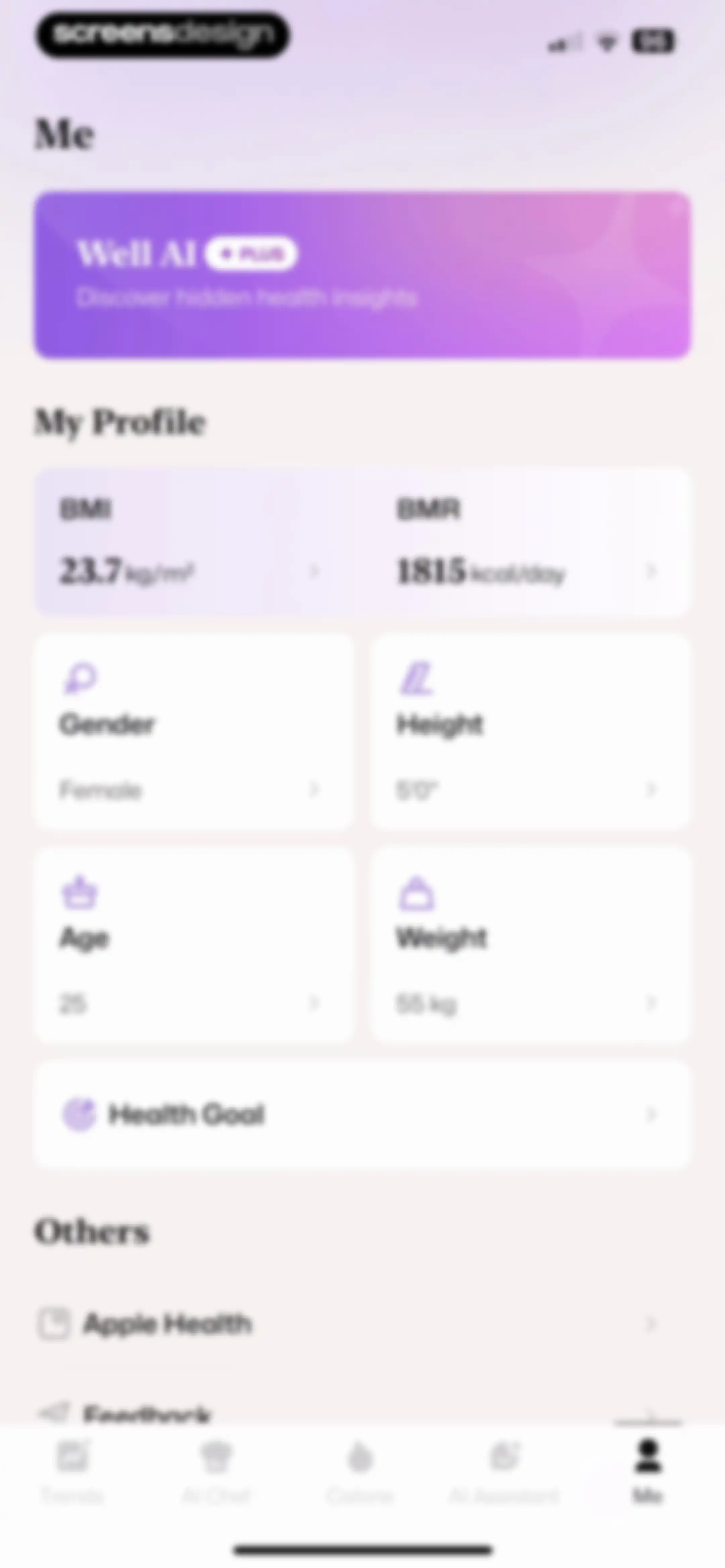 Well AI: Improve Well-being screen 129