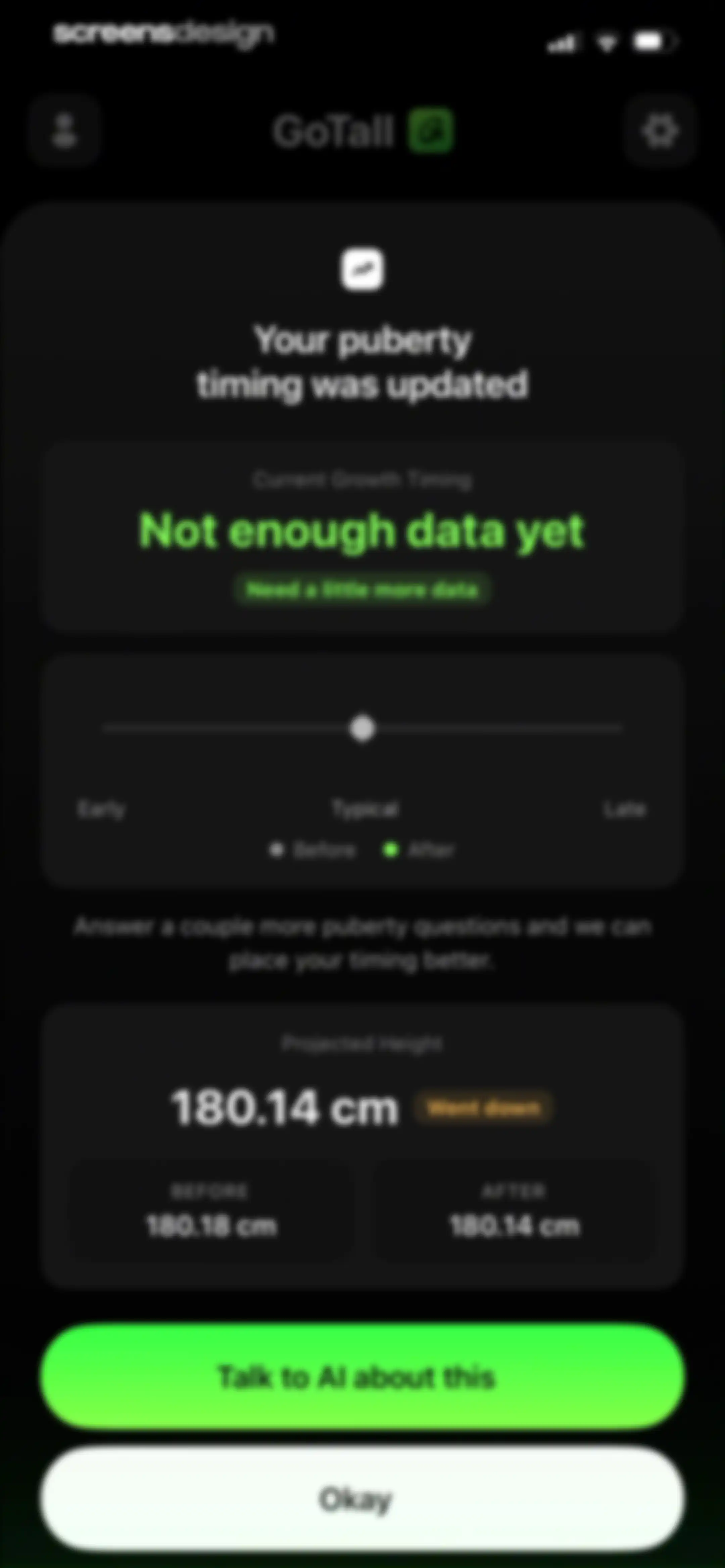 GoTall - Height Predictor screen 74