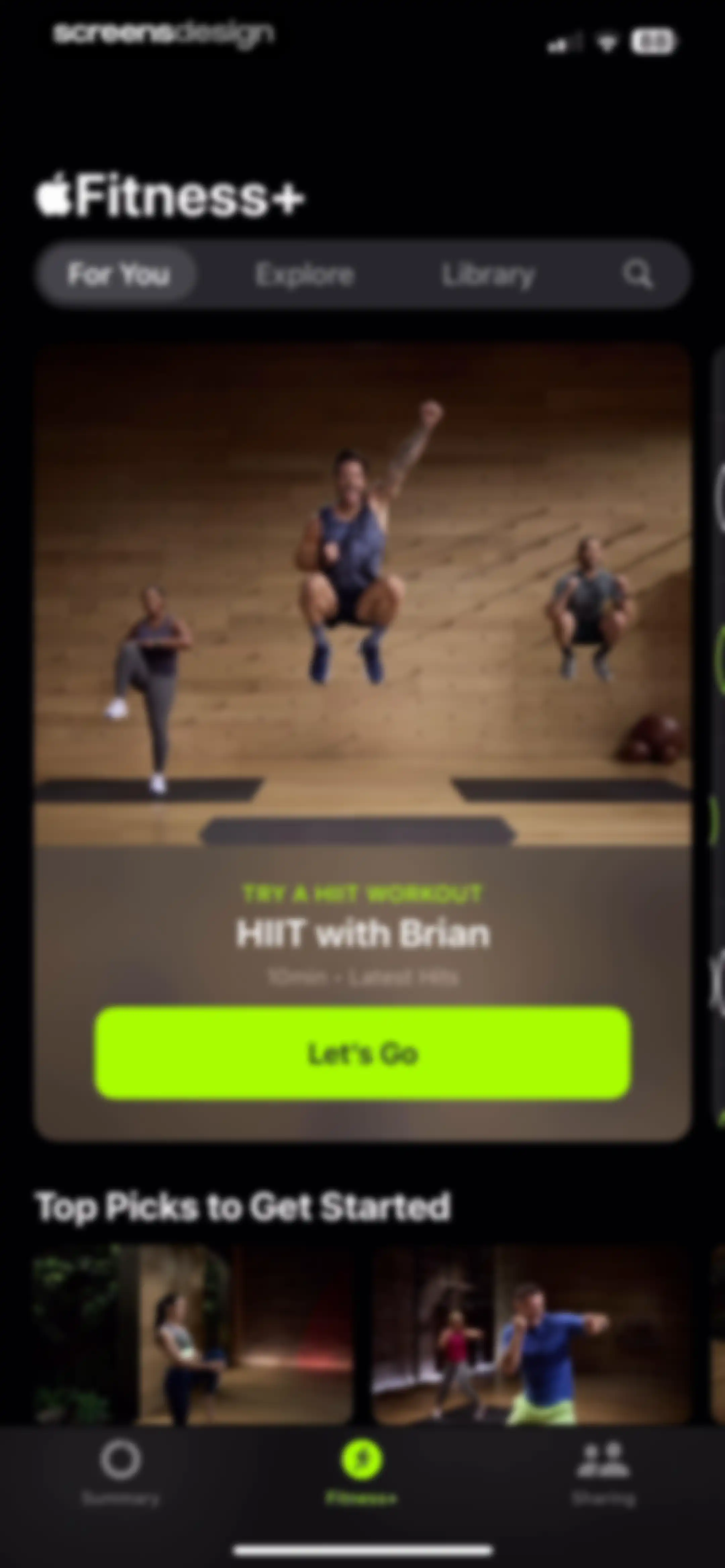 Apple Fitness screen 82
