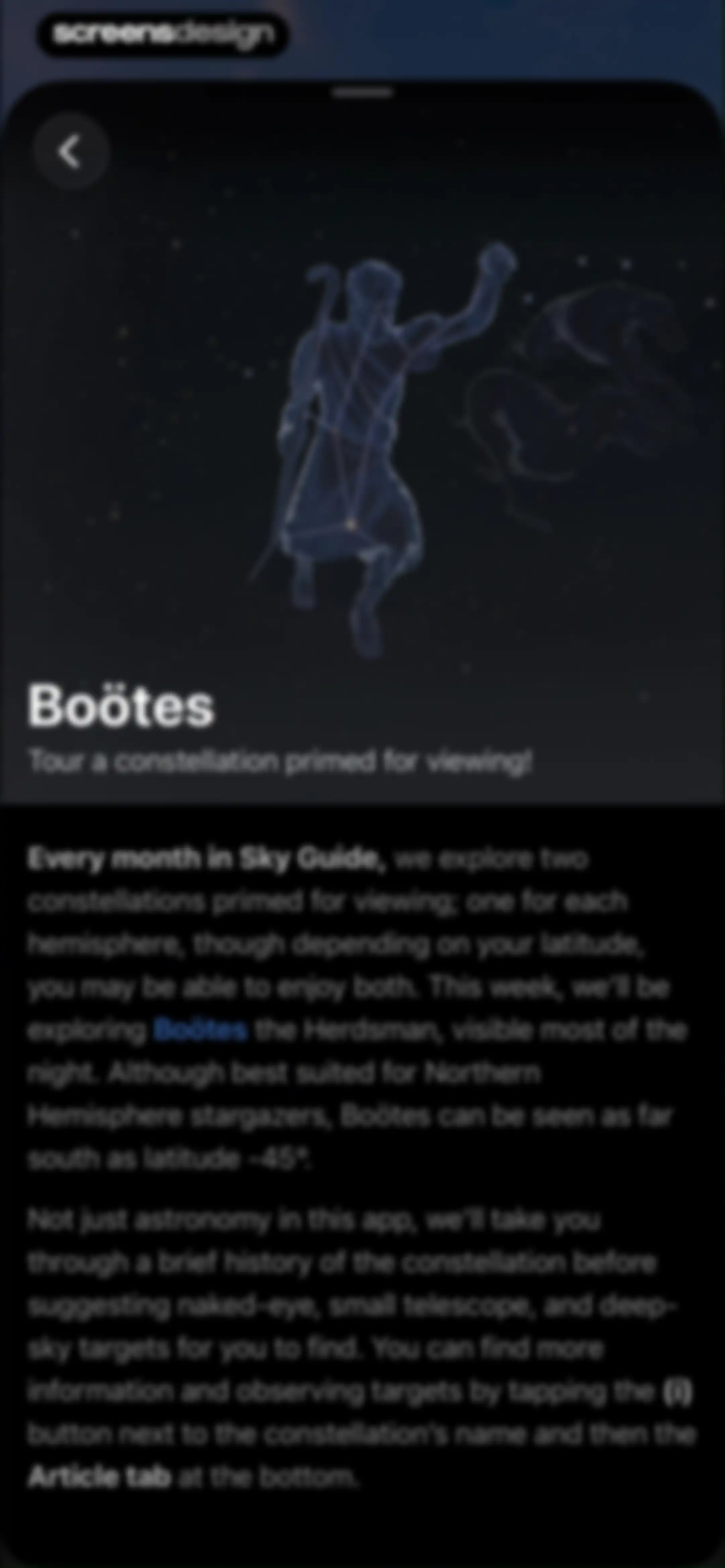 Sky Guide screen 66