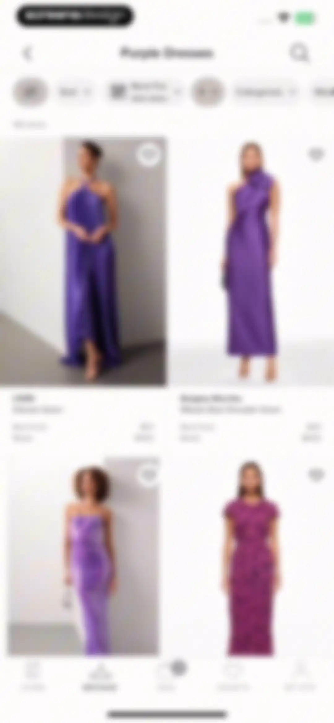 Rent the Runway (RTR) screen 74
