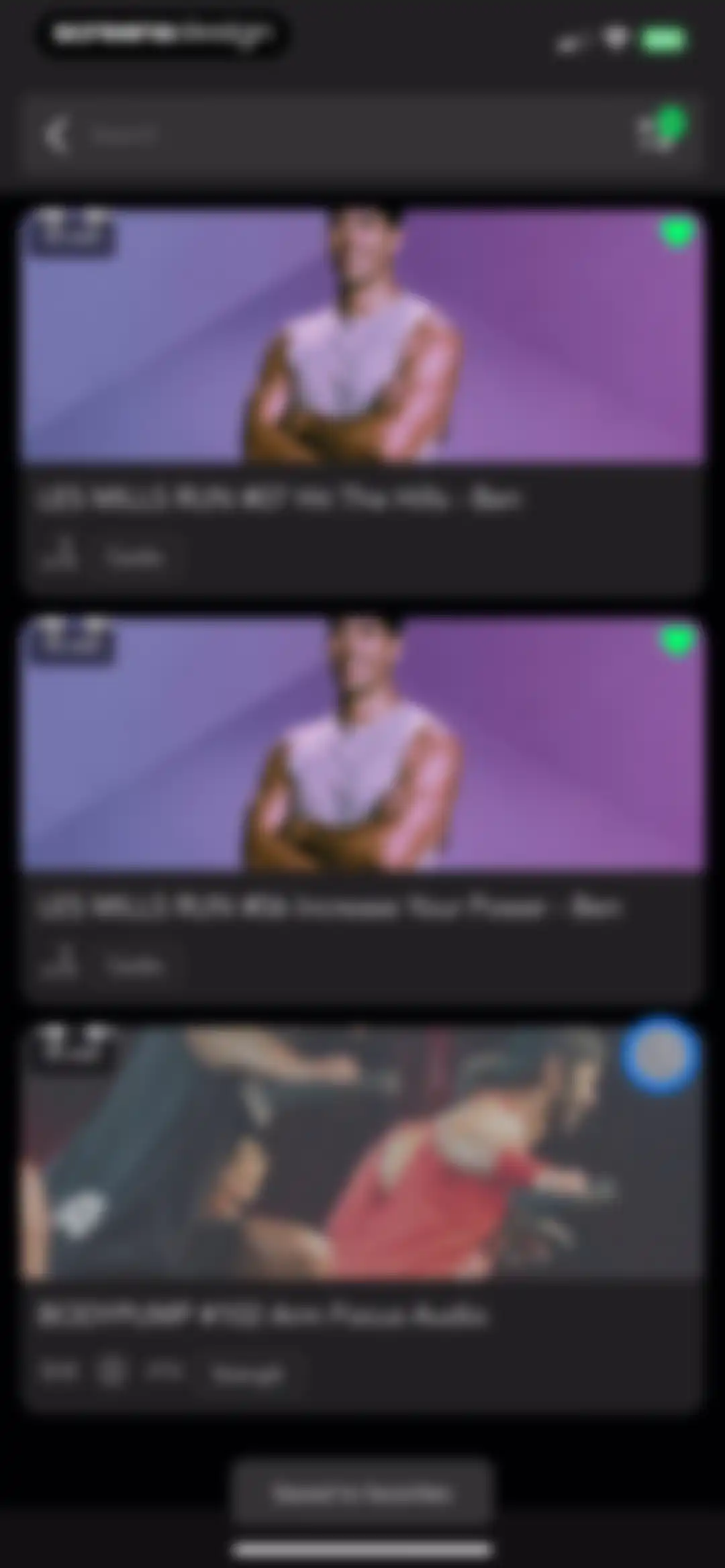LES MILLS+: home workout app screen 21