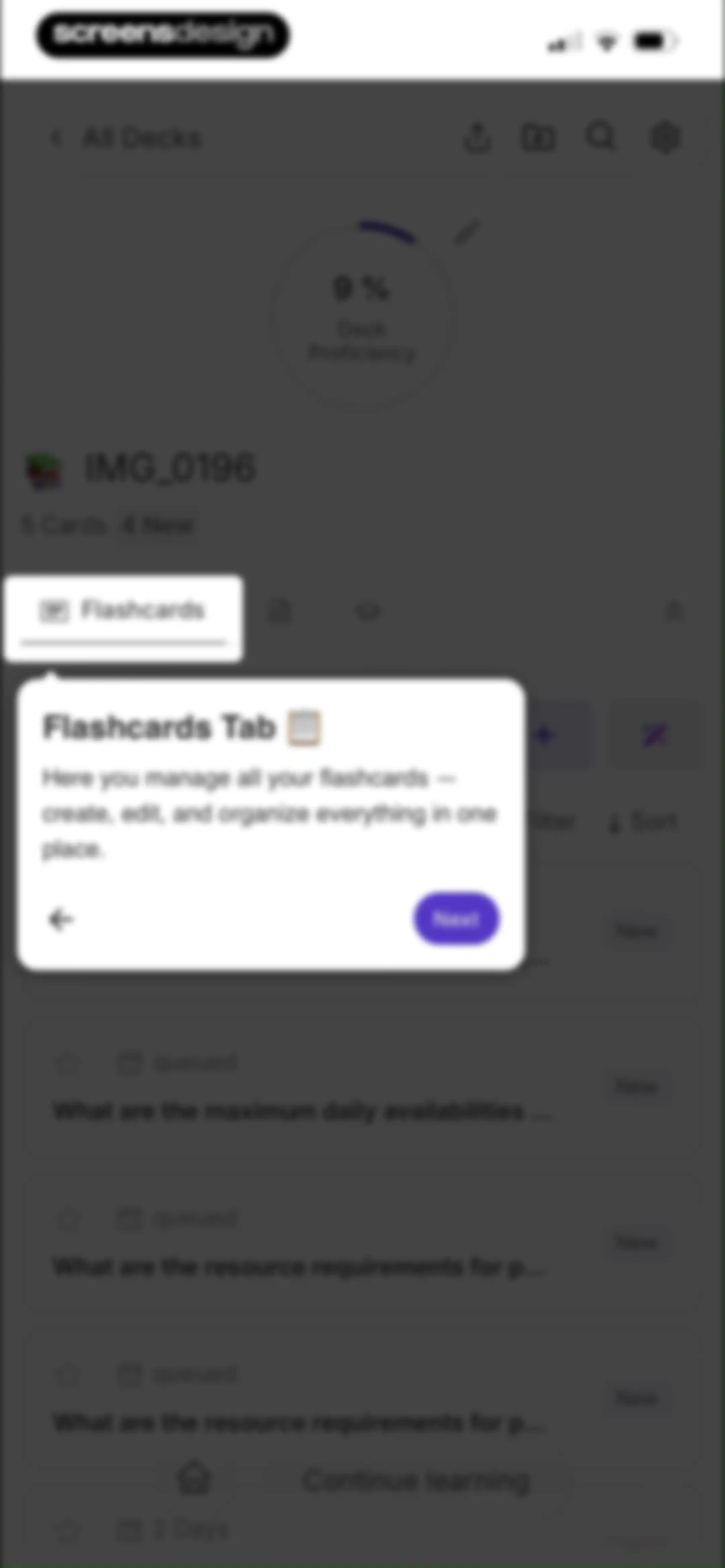 Retain Cards: AI Flashcards screen 64