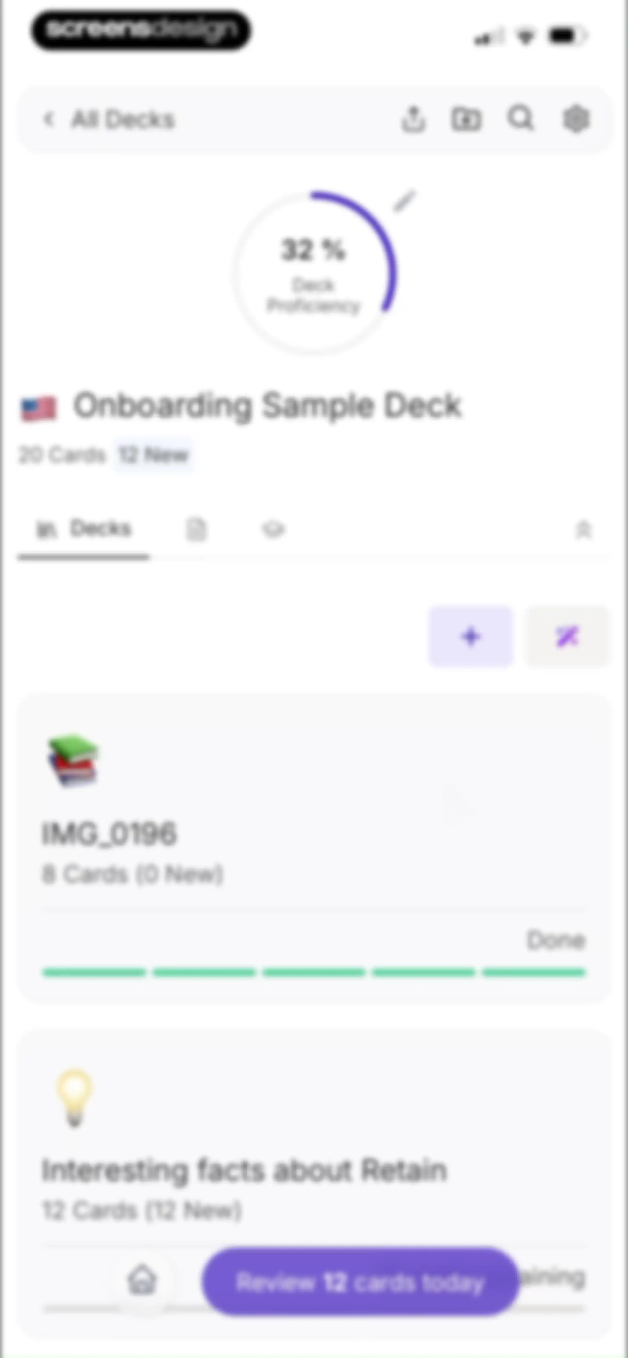Retain Cards: AI Flashcards screen 127