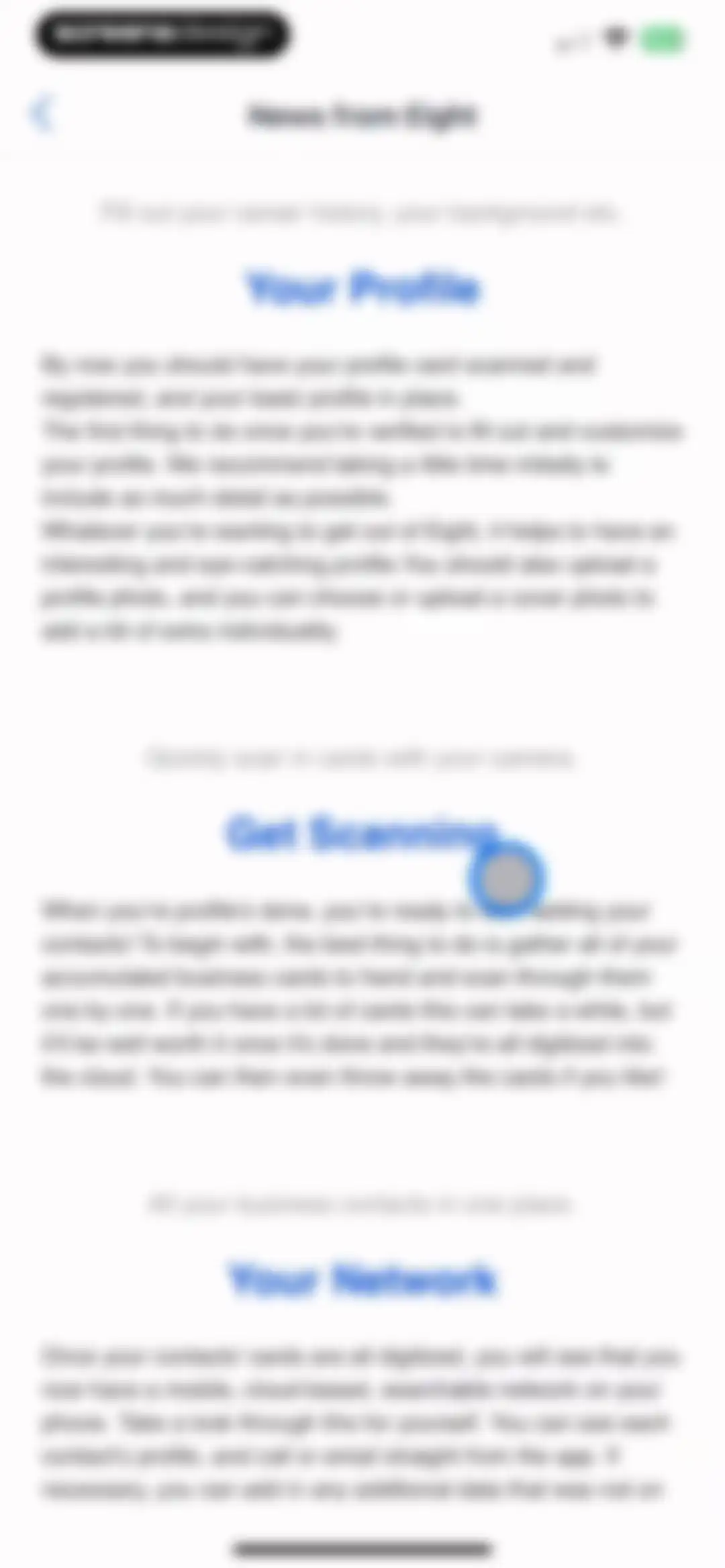 Eight: Business Card Manager screen 35
