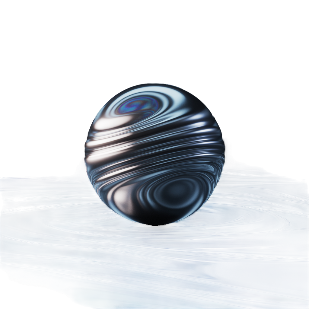 3D liquid metal globe icon