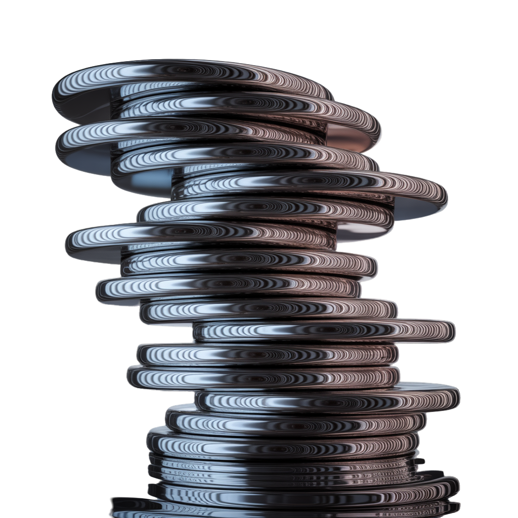 3D liquid metal coin stack