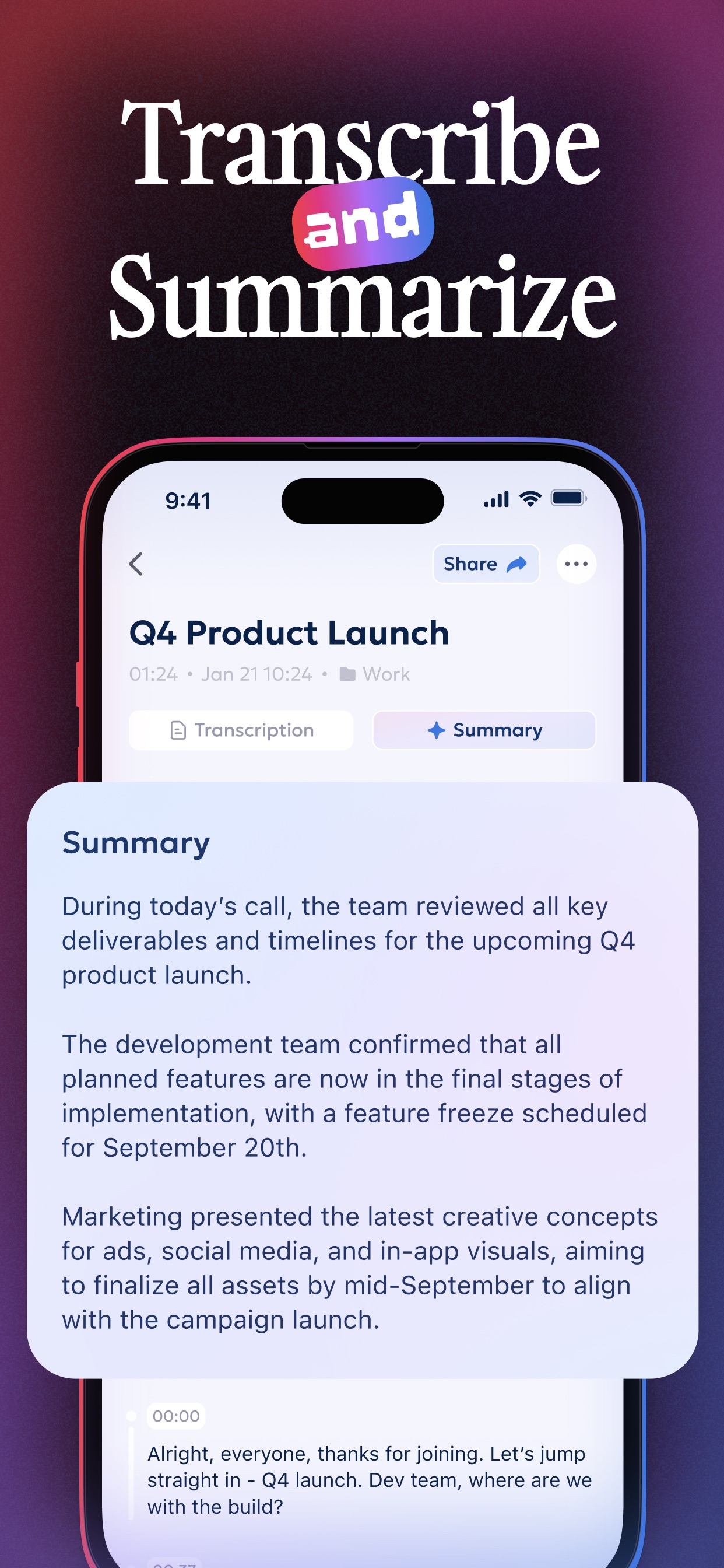AI Summary - Meeting Notes App Store screenshot 2