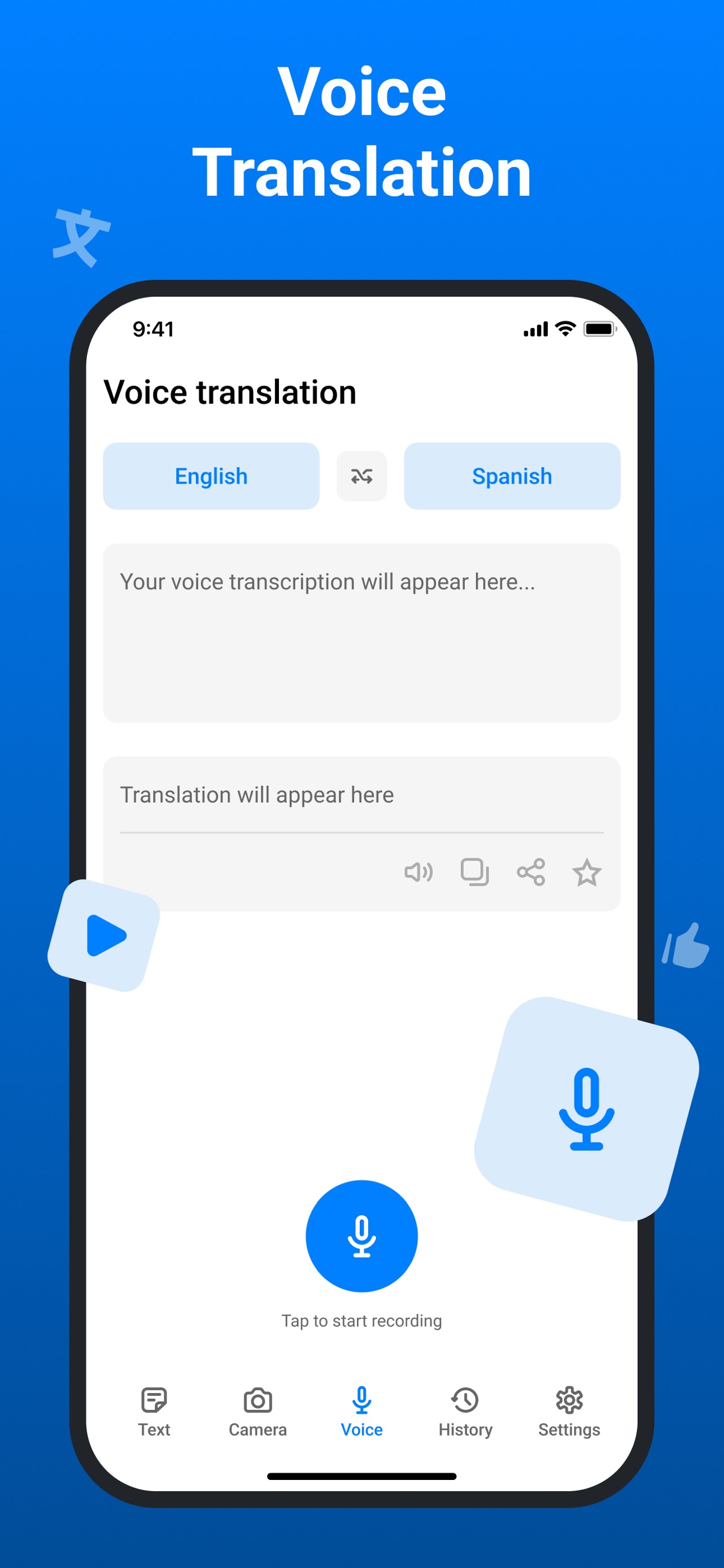 QuickTranslate AI: Text&Voice App Store screenshot 1