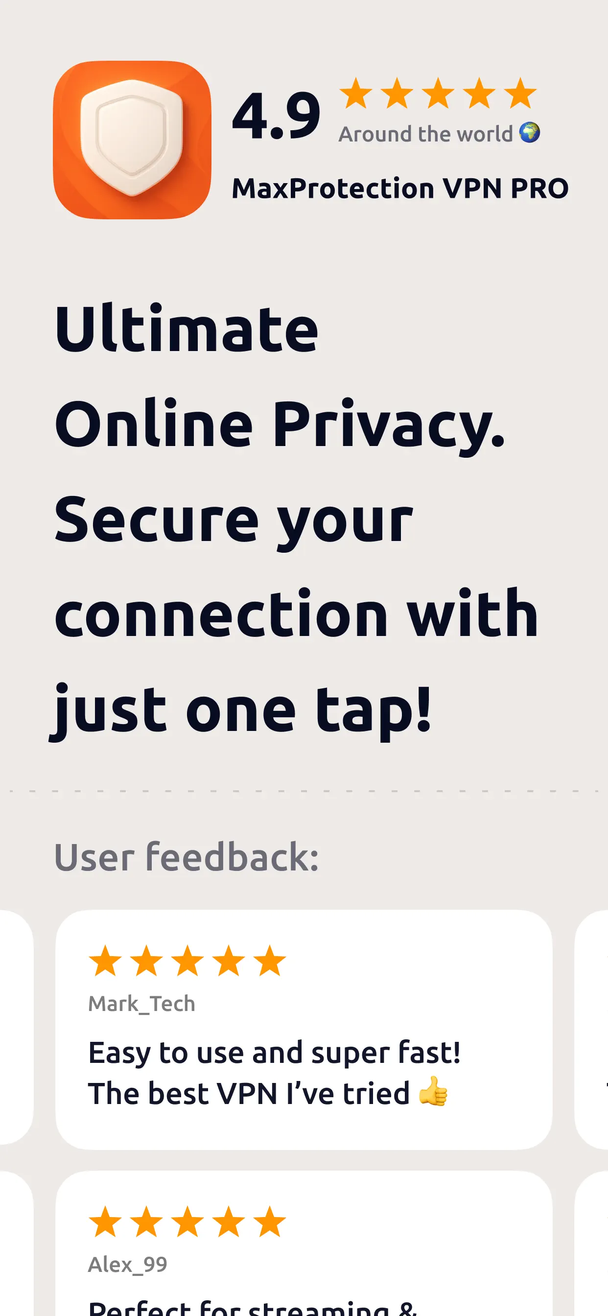 MaxProtection VPN PRO App Store screenshot 1