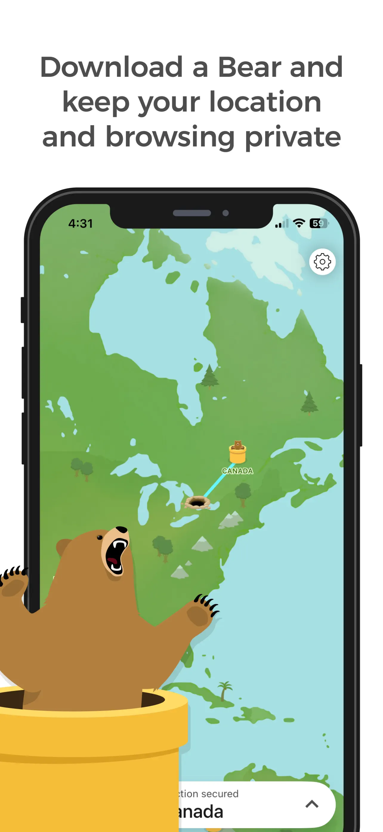 TunnelBear: Secure VPN & Wifi App Store screenshot 1