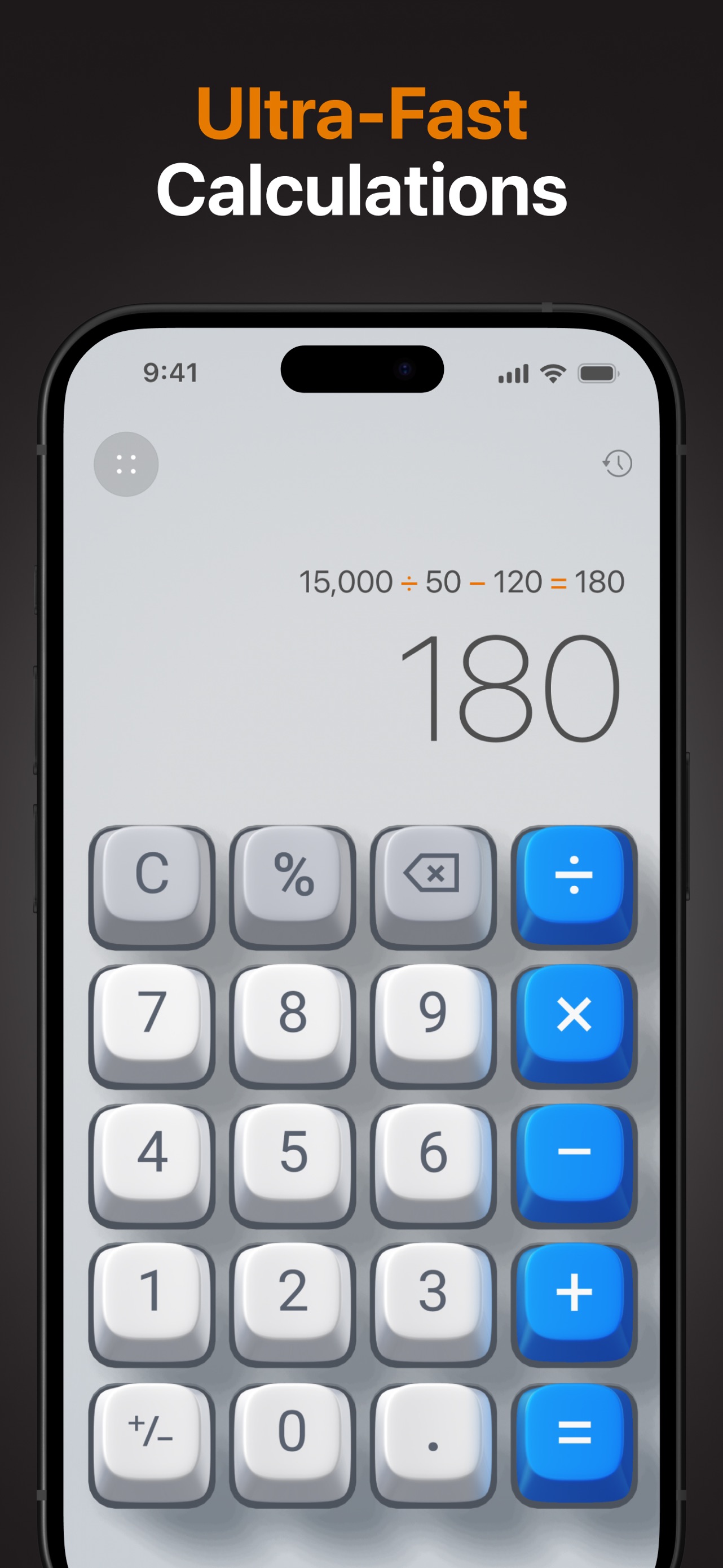 Basic Calculator with History App Store screenshot 1
