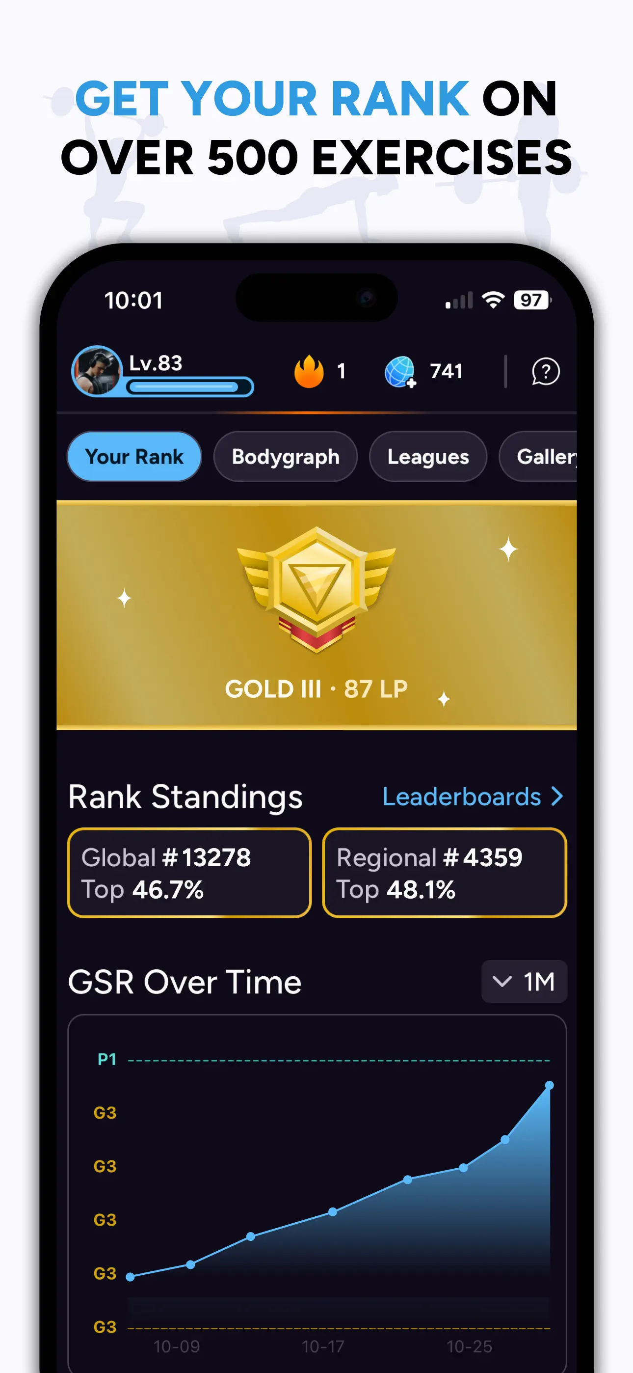 Liftoff - Ranked Gym Workouts App Store screenshot 4
