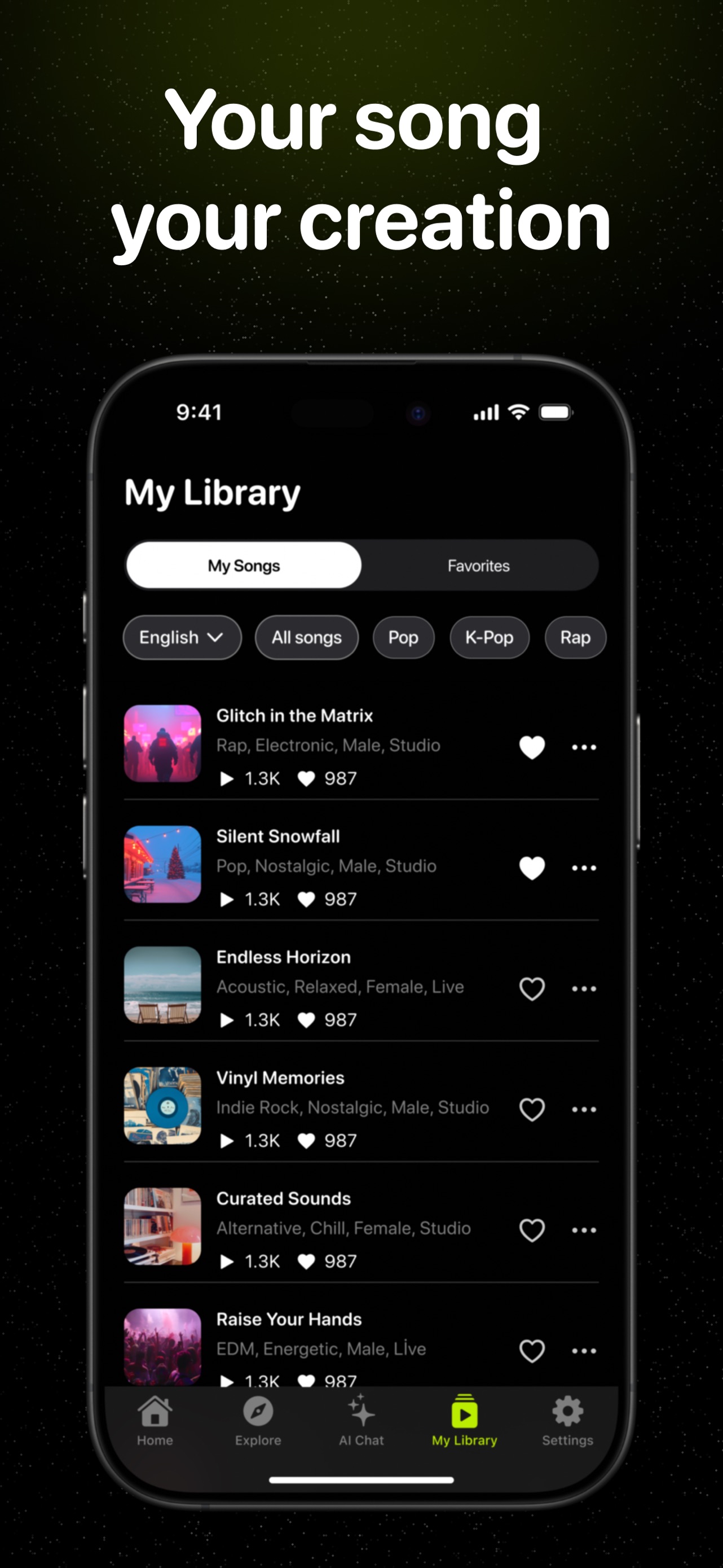 Song AI: AI Music Generator App Store screenshot 1