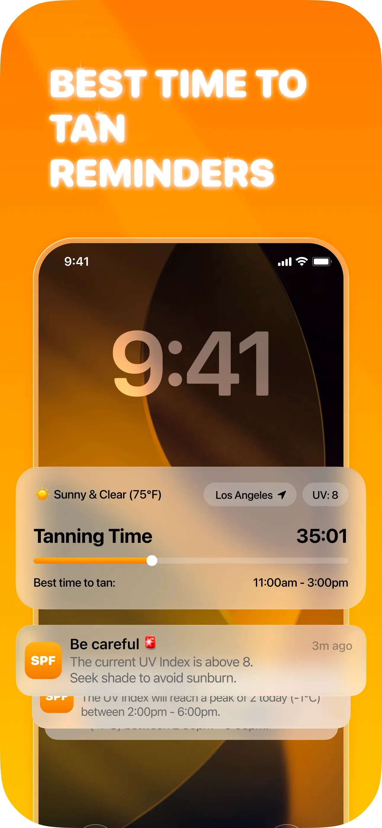 SPF - Tan Timer & UV Tracker App Store screenshot 1