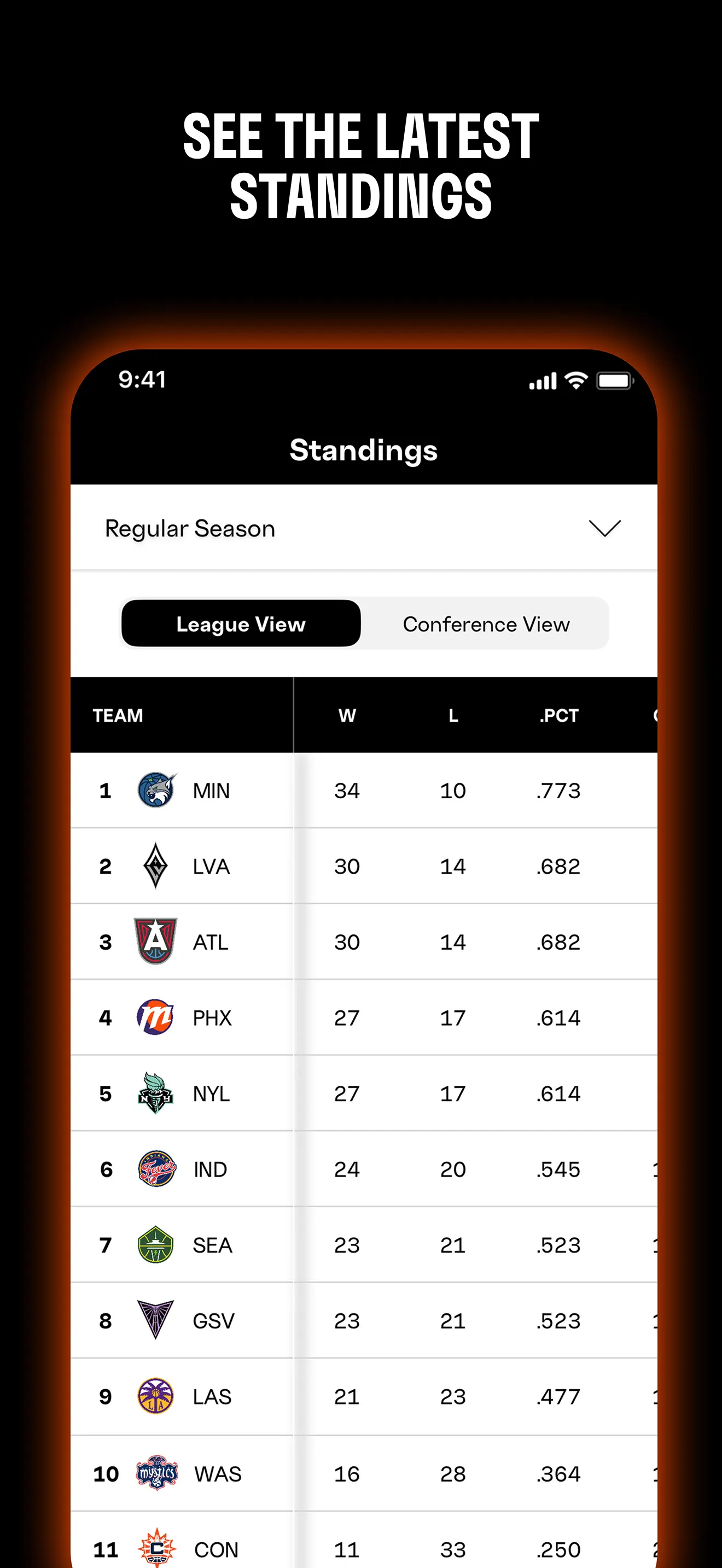 WNBA: Live Games & Scores App Store screenshot 3