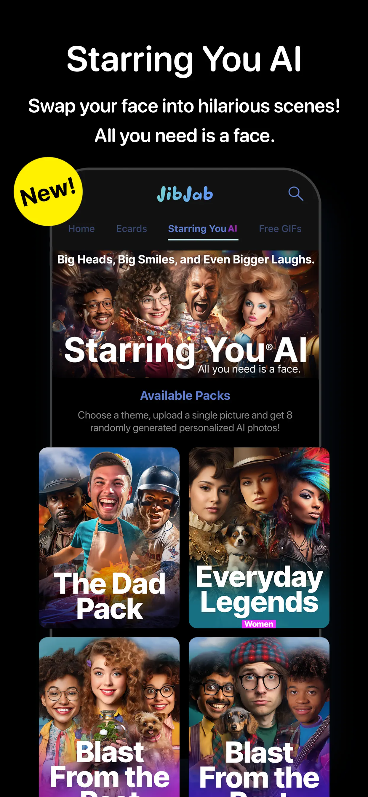 JibJab: Funny Ecards, GIFs, AI App Store screenshot 1