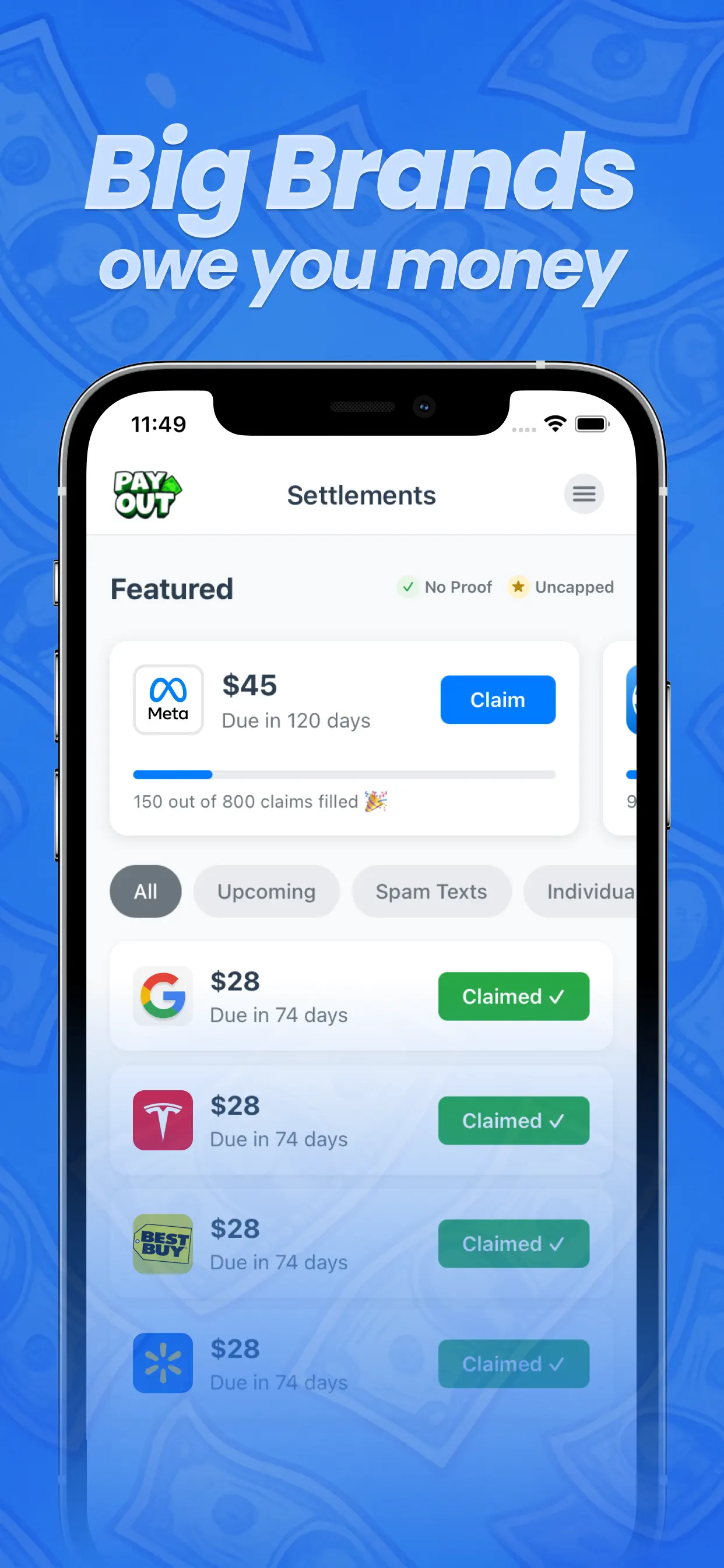 Payout: Claim Class Actions App Store screenshot 3