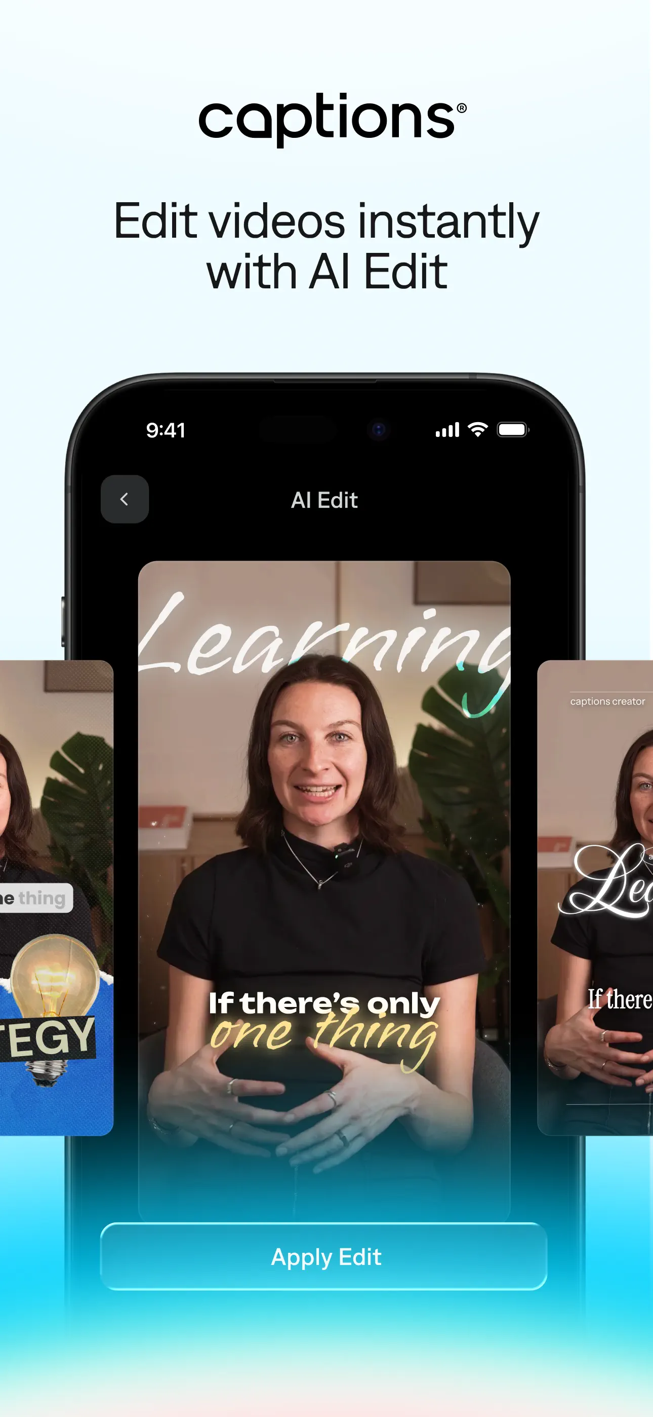 Captions: AI Edits Your Video App Store screenshot 1
