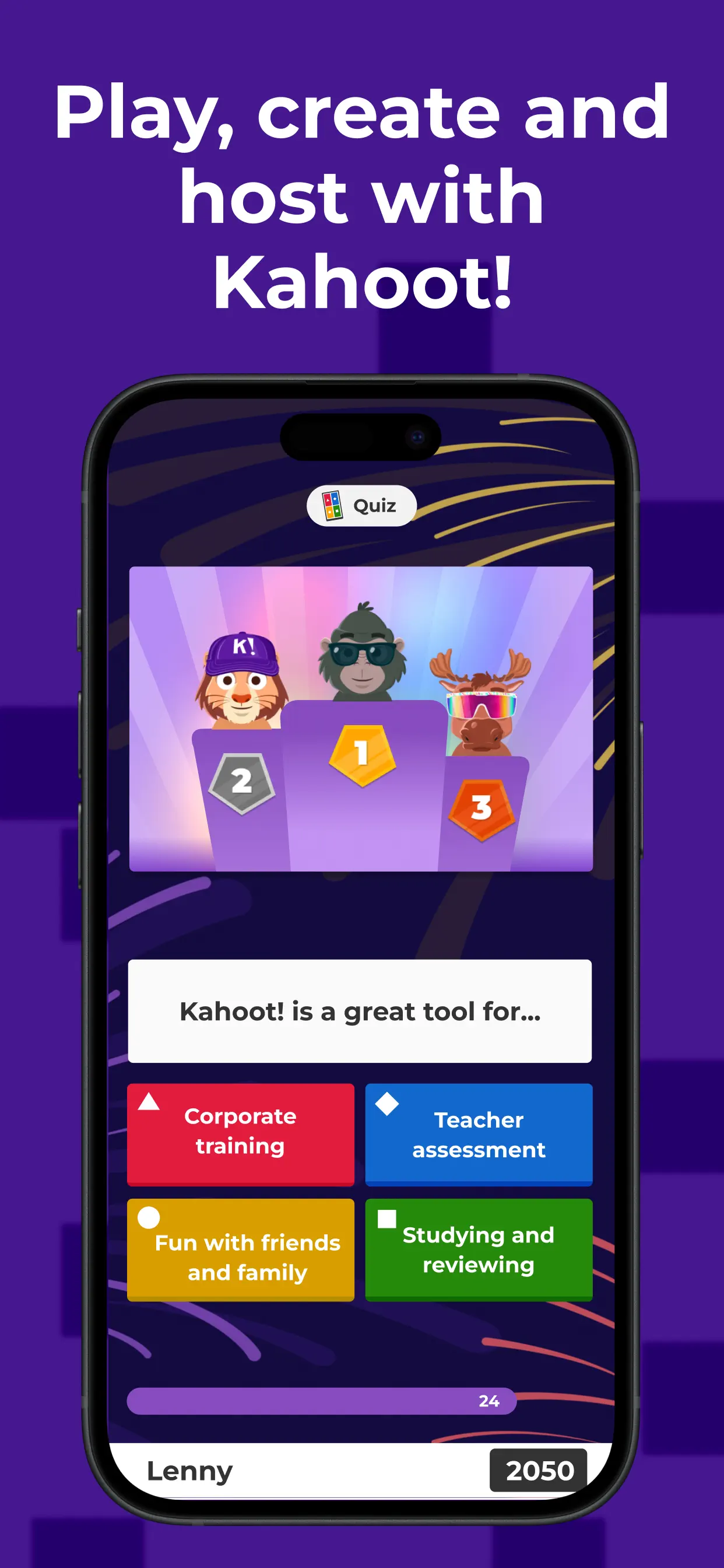 Kahoot! Play & Create Quizzes App Store screenshot 1