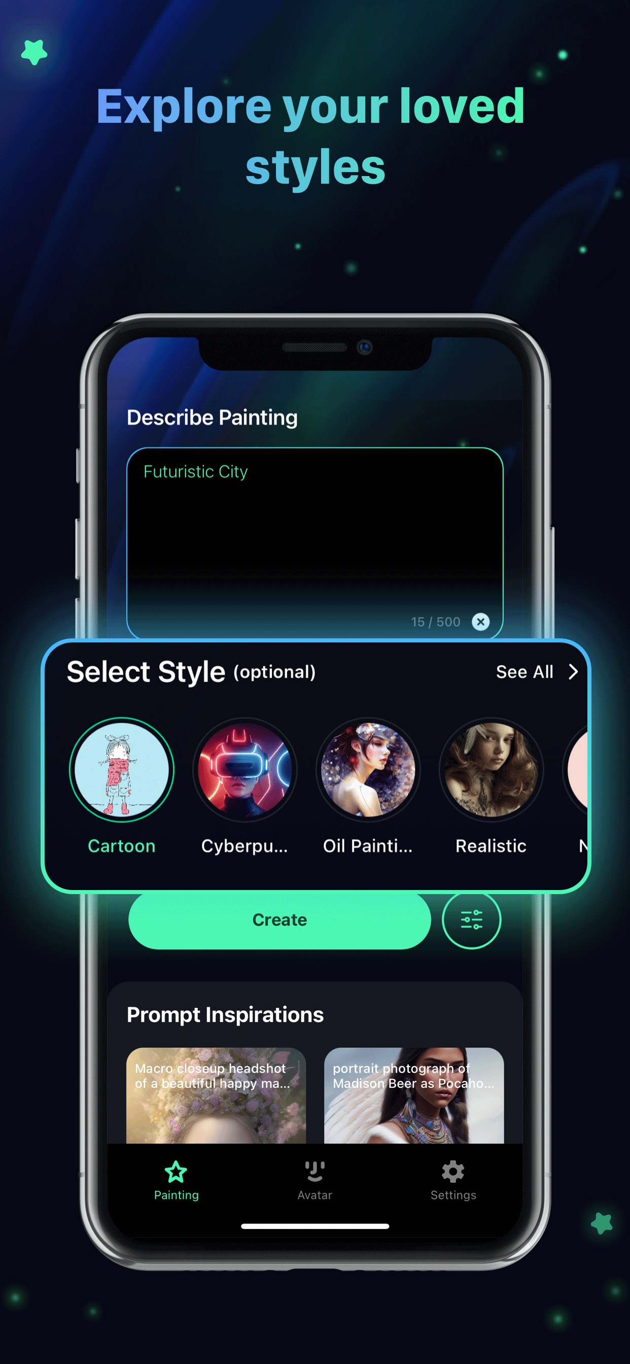 AI Painting: Generate Art Girl App Store screenshot 2