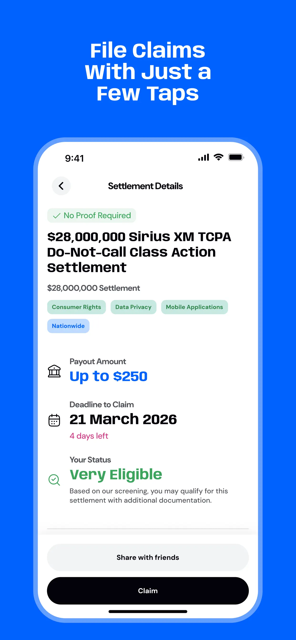 Settlemate: Claim Savings App Store screenshot 4
