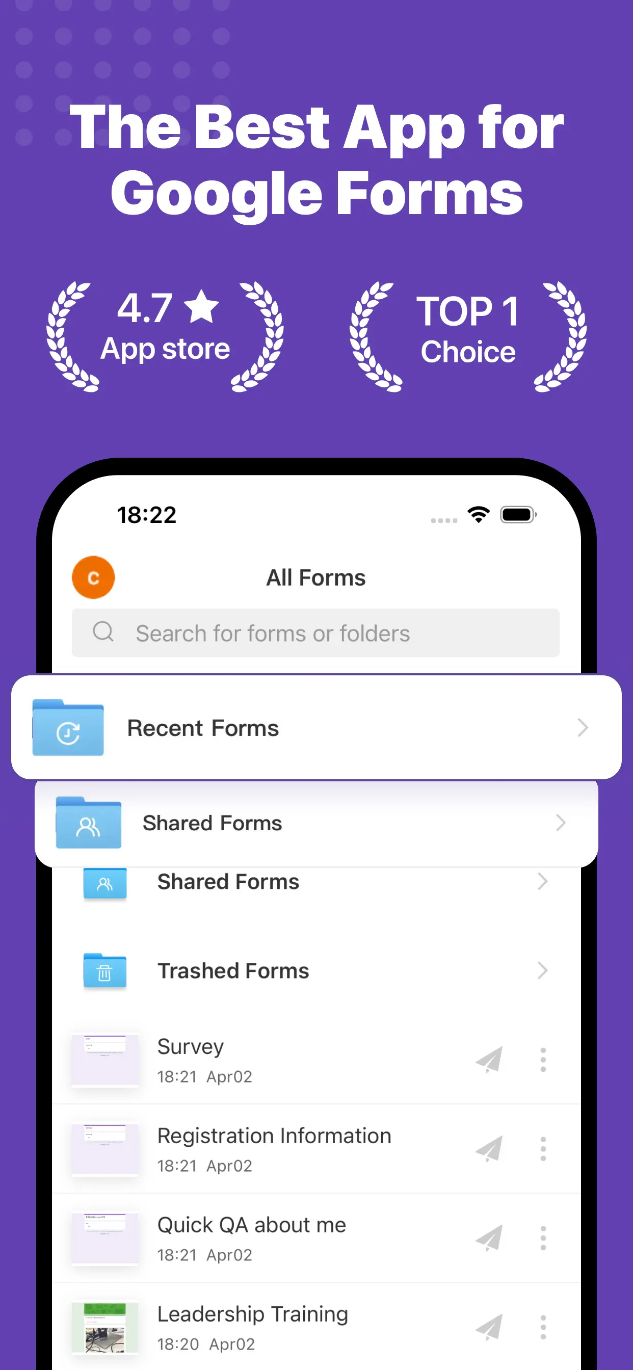 Forms for Google Docs App Store screenshot 1