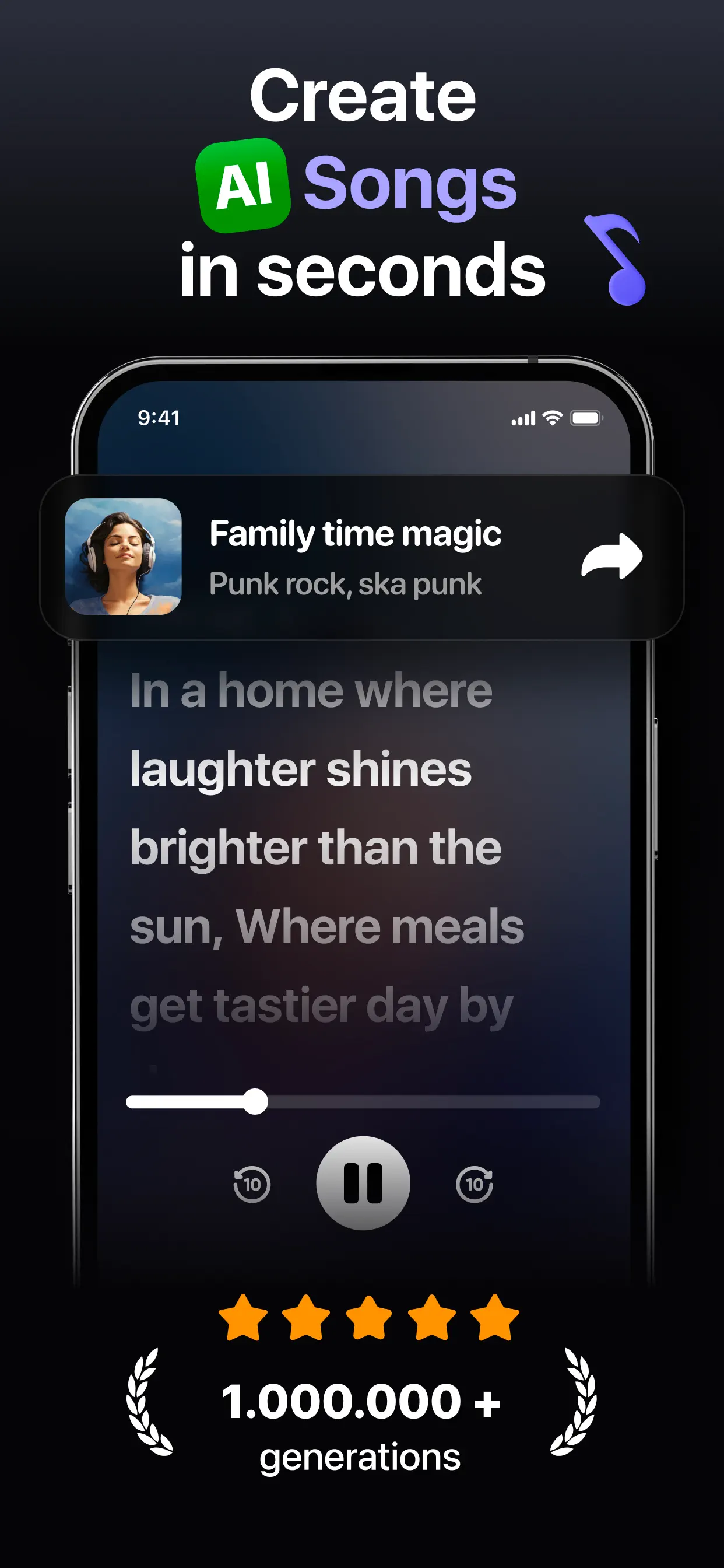 AI Song Music Generator: Muzio App Store screenshot 1