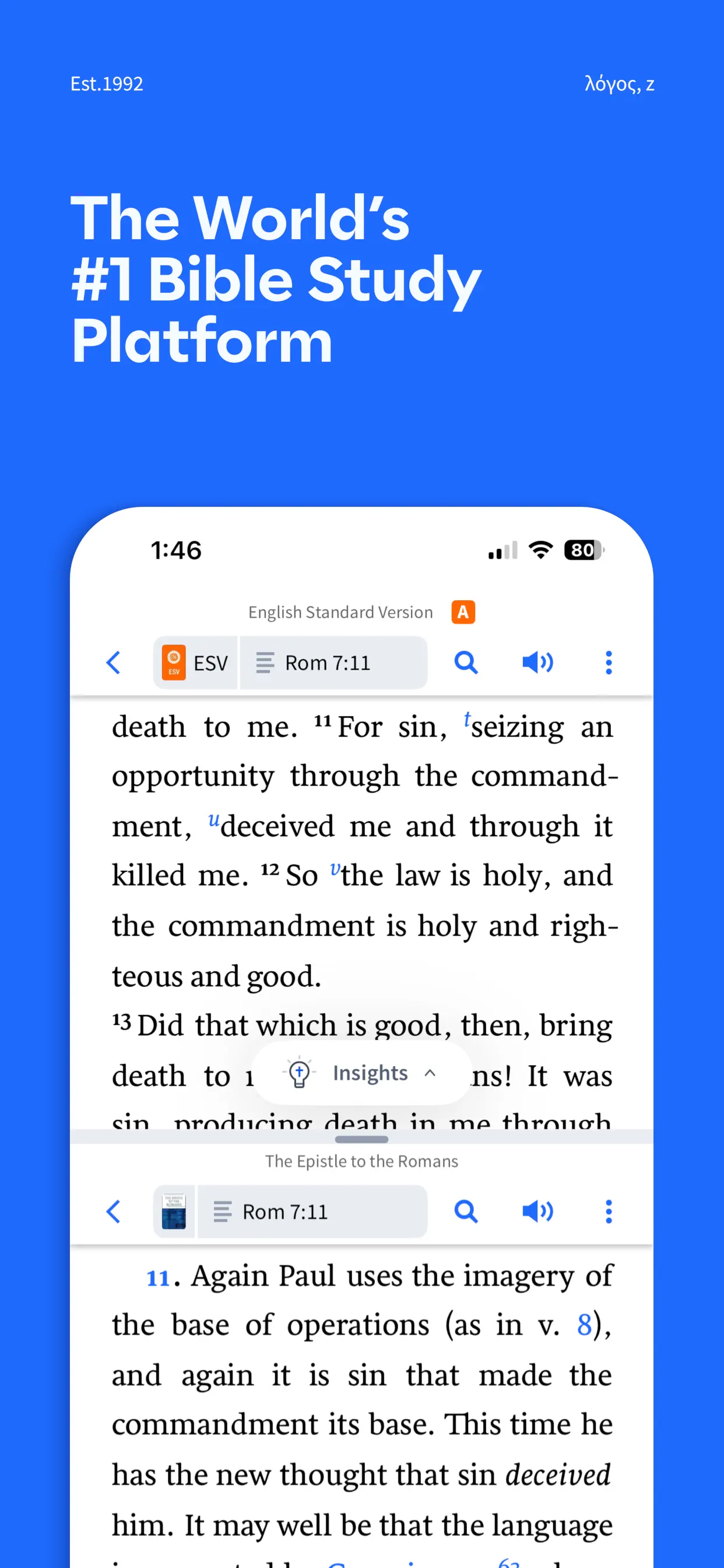 Logos: Deep Bible Study App Store screenshot 2