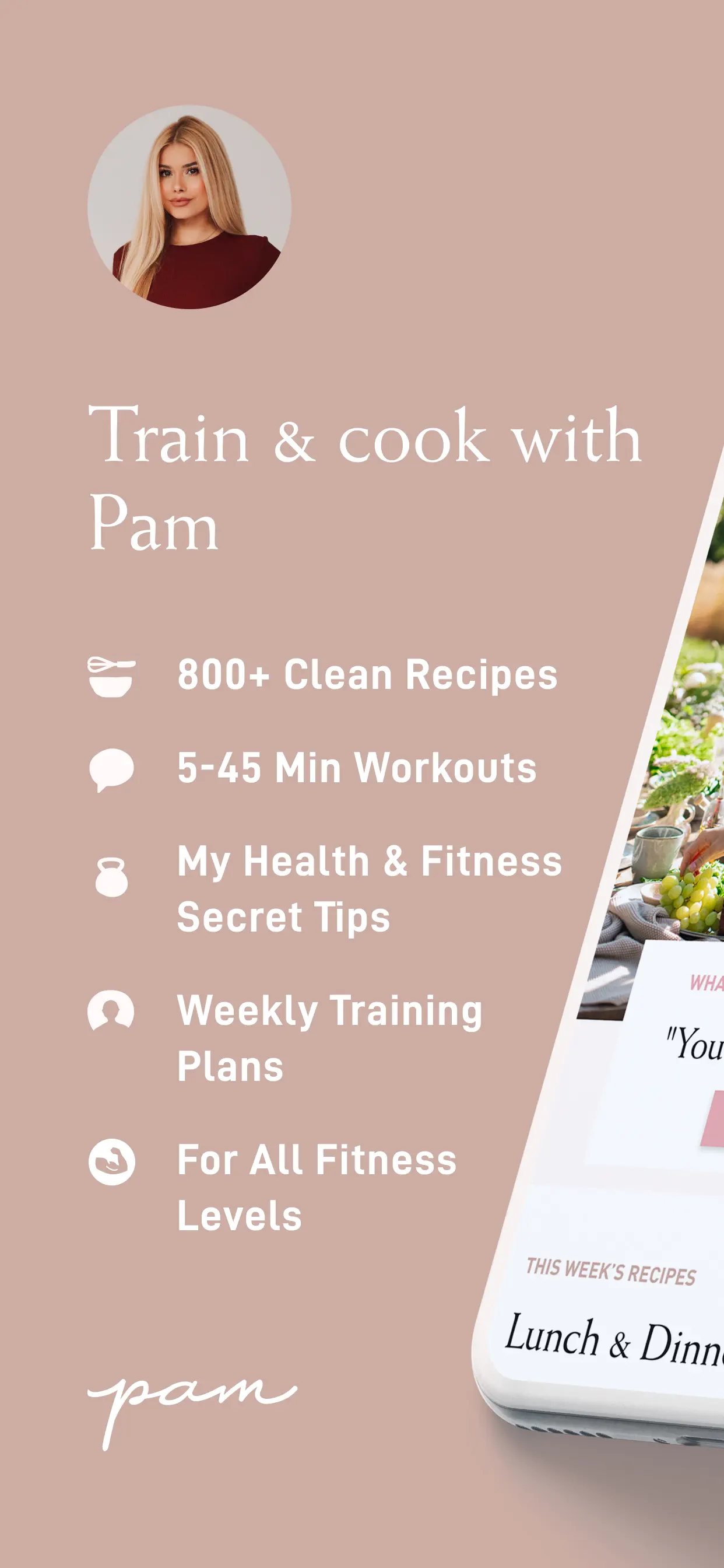 Pam Fitness & Food App Store screenshot 1
