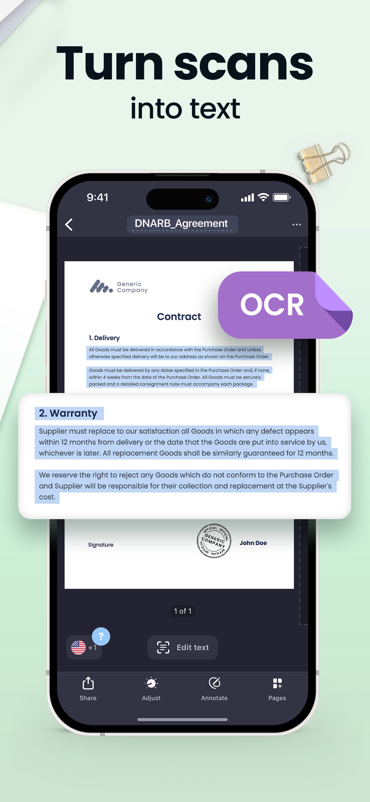 Scan Hero: PDF Scanner App Store screenshot 1
