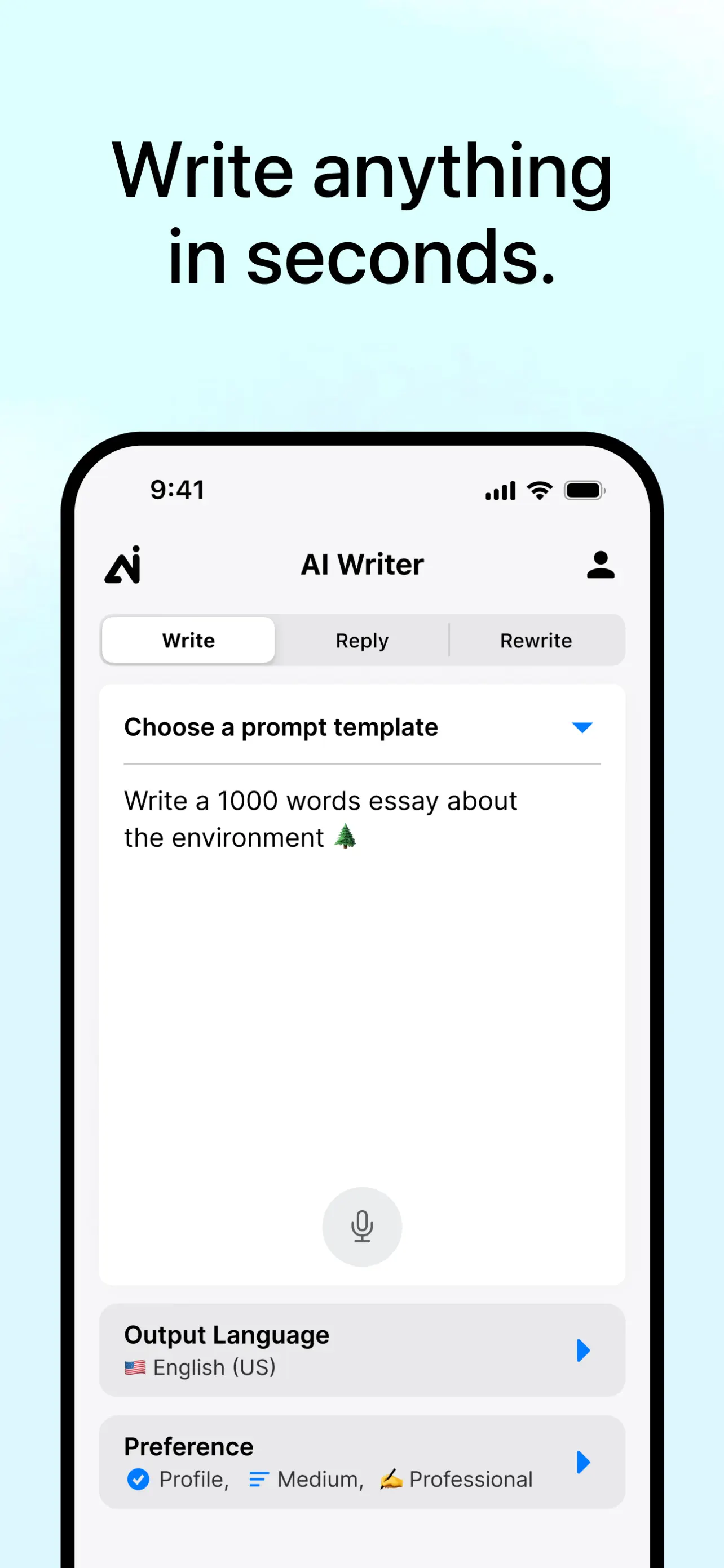 AI Writer: Email Letter Essay App Store screenshot 3