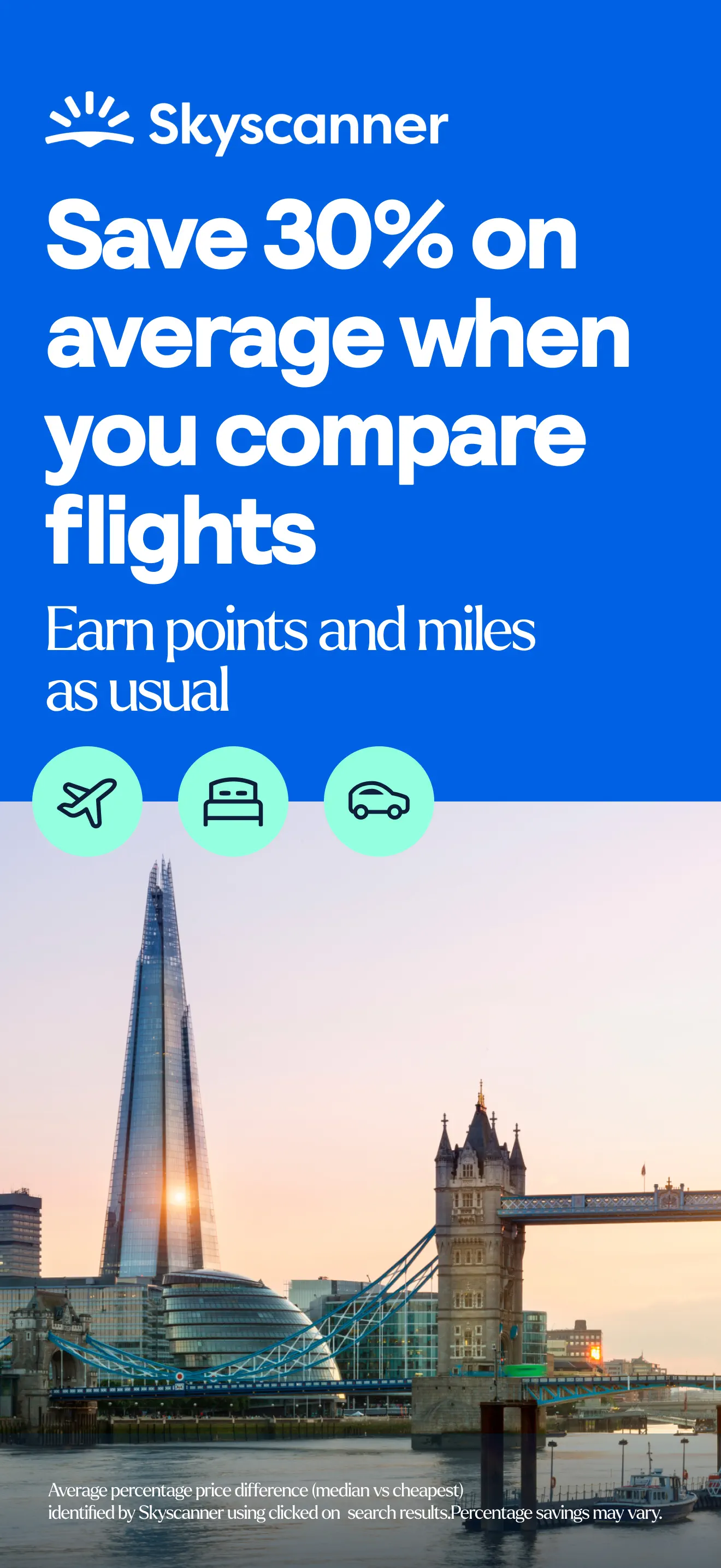 Skyscanner Flights & Travel App Store screenshot 1