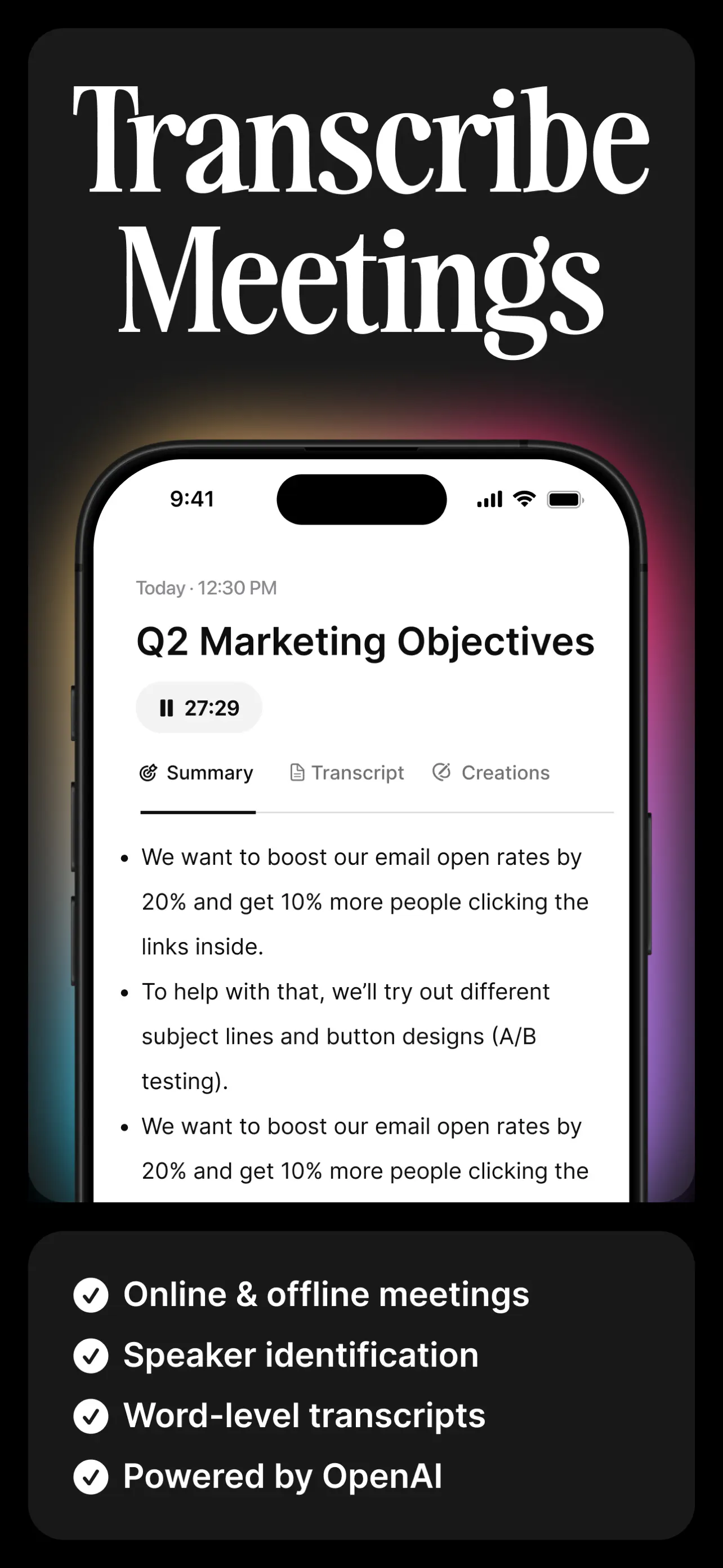 Voicenotes AI Notes & Meetings App Store screenshot 2