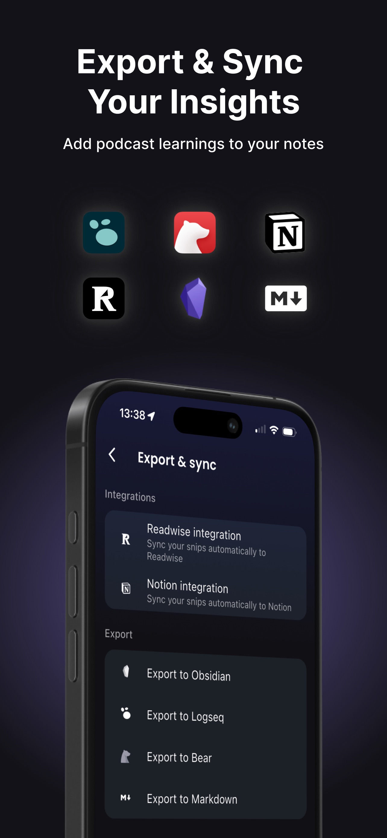 Snipd | AI Podcast Player App Store screenshot 3
