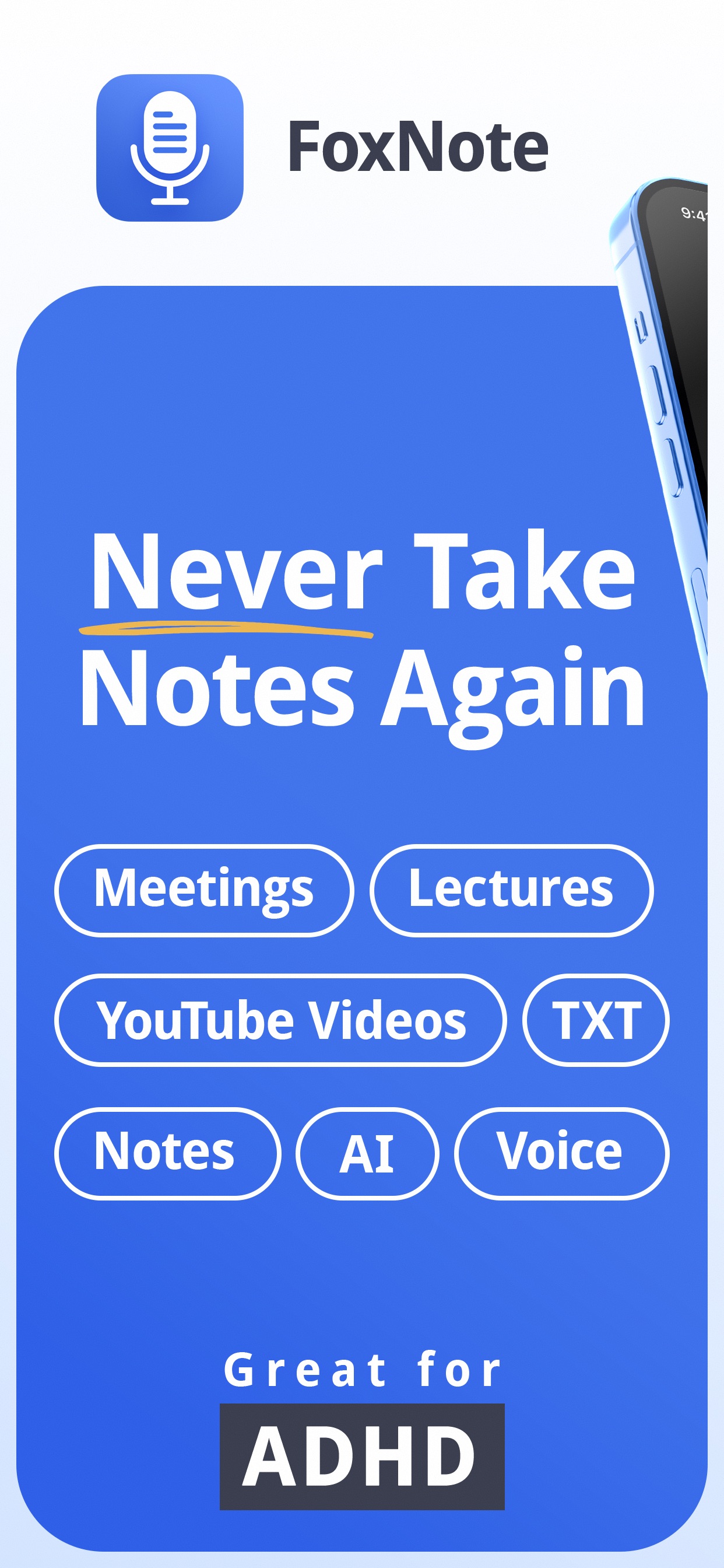FoxNote - AI Note Taker App Store screenshot 3