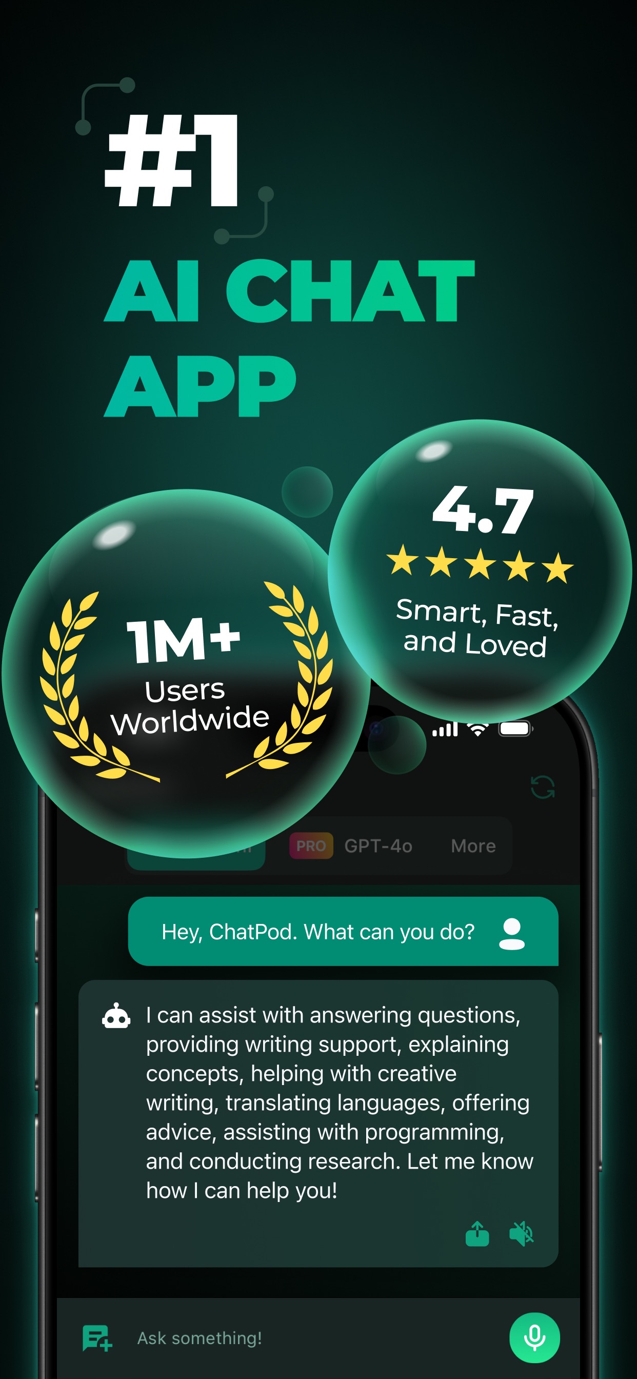 ChatPod - AI Chatbot Assistant App Store screenshot 1