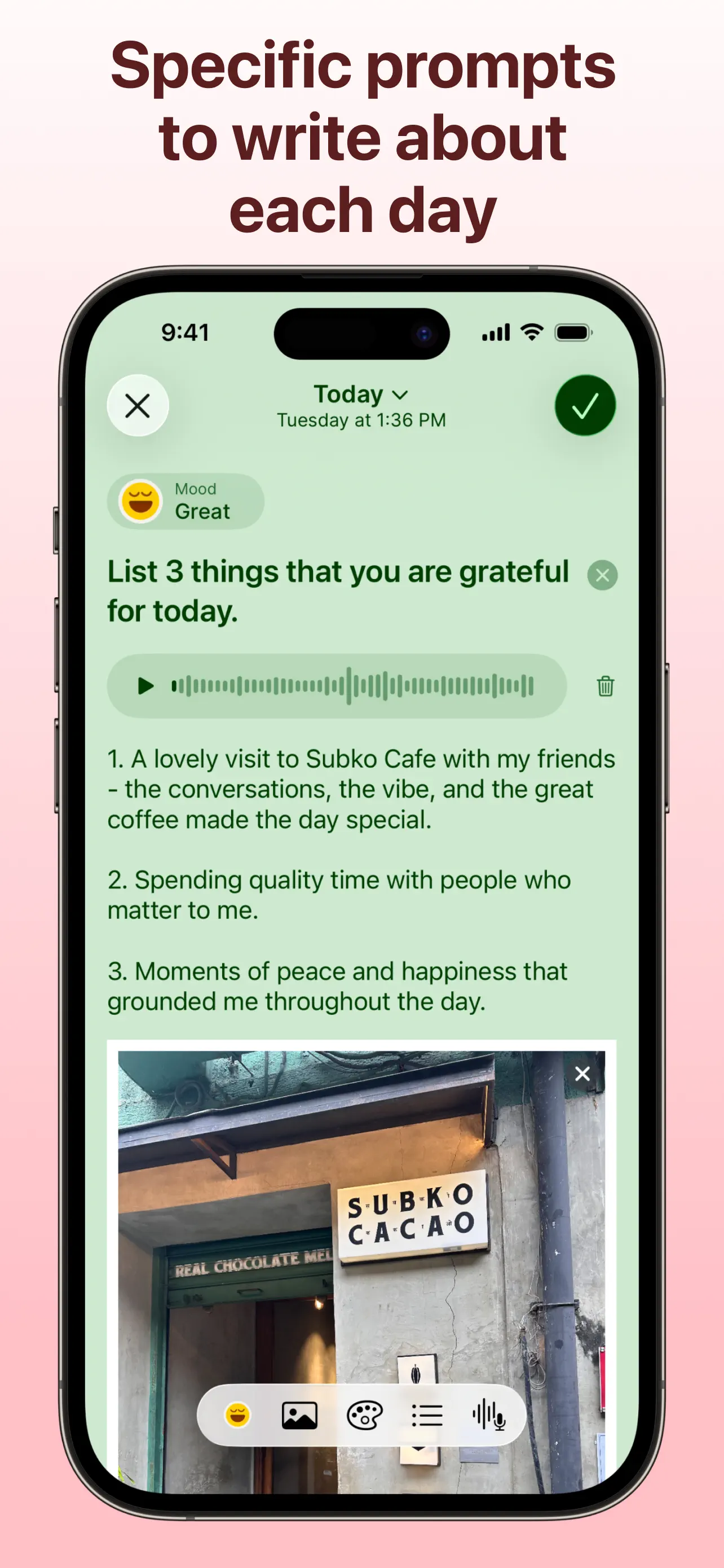 Gratitude: Self-Care Journal App Store screenshot 3