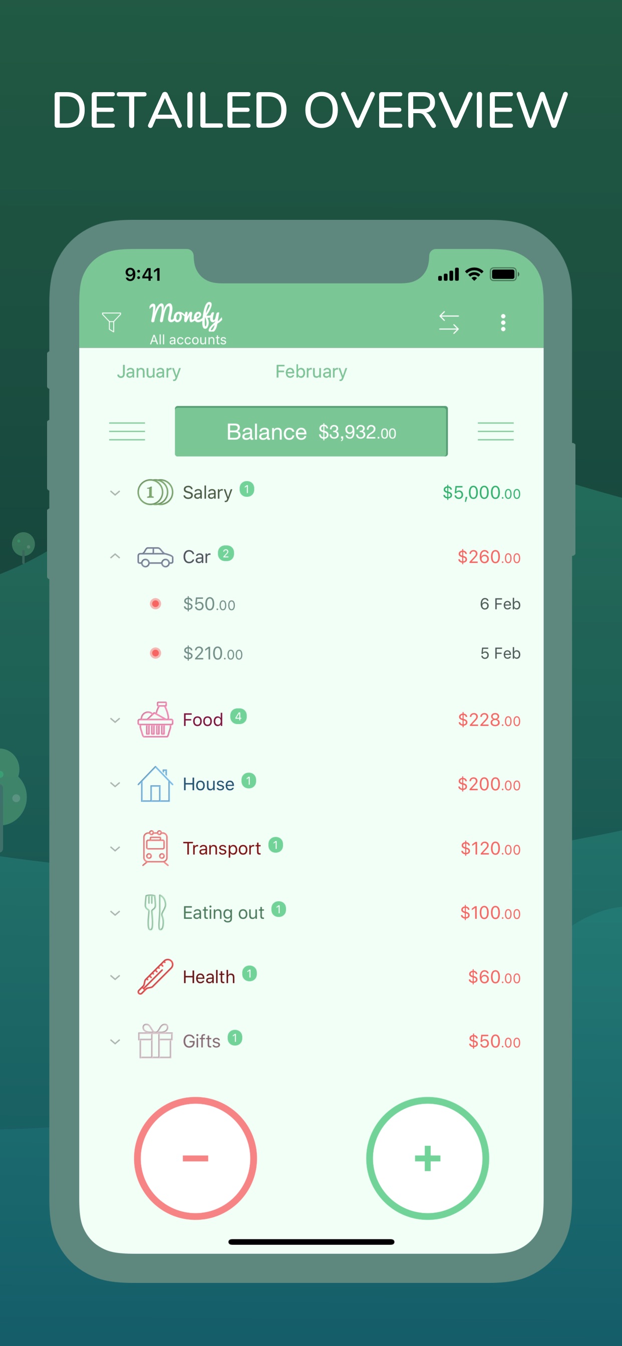 Monefy: Money Tracker App Store screenshot 2