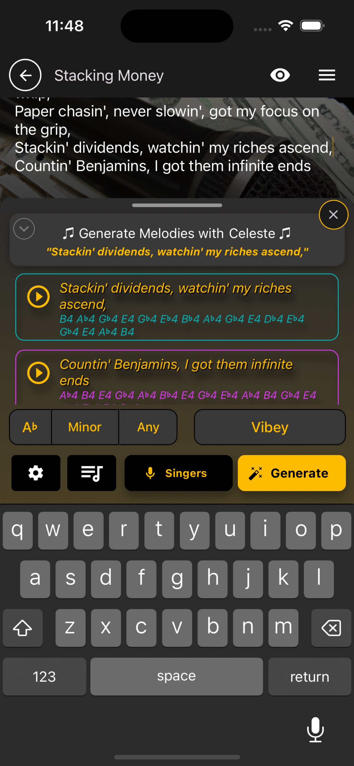 GhostWriter AI Lyrics App Store screenshot 2